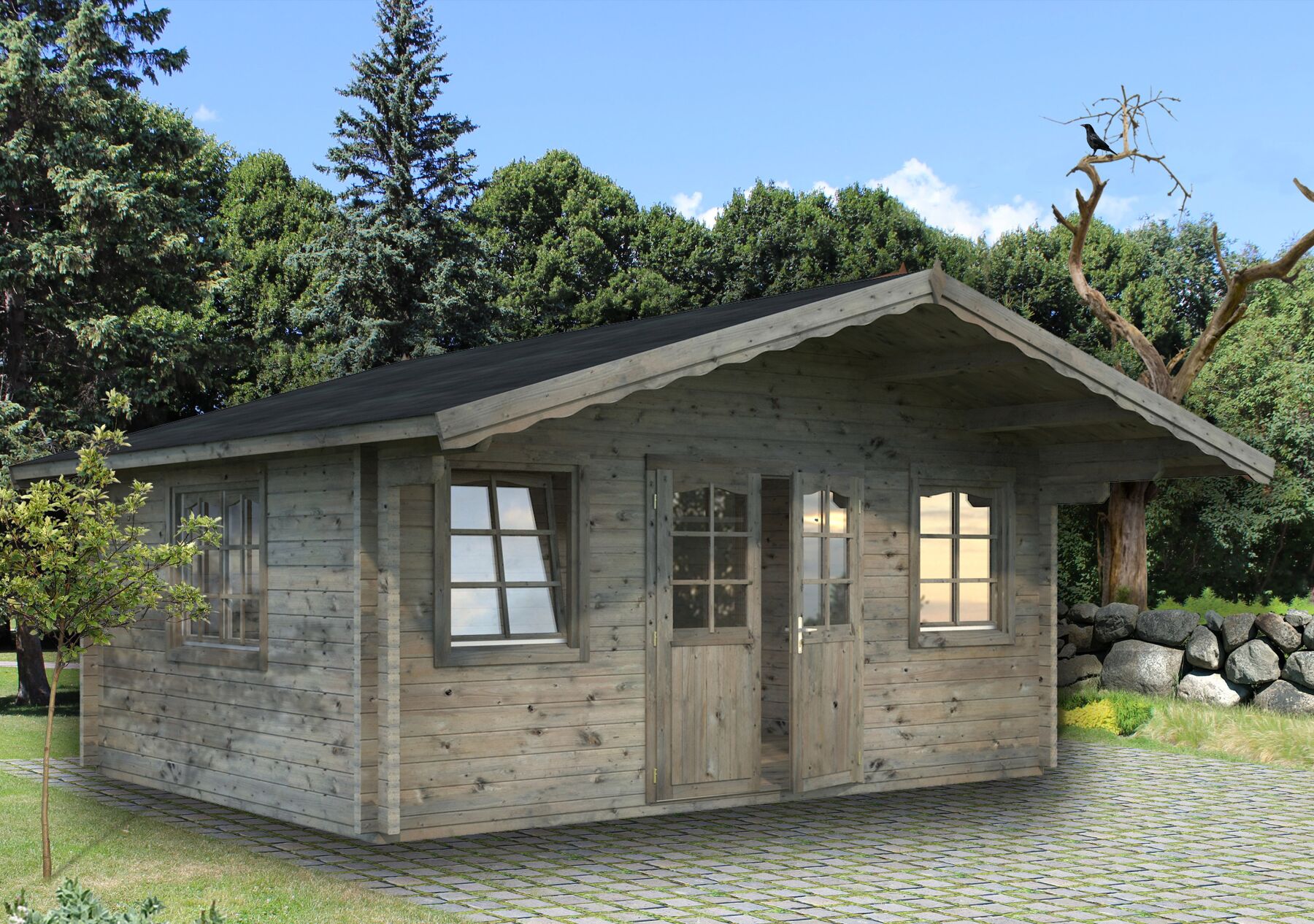 Palmako Gartenhaus Helena 18,6 m² Grau