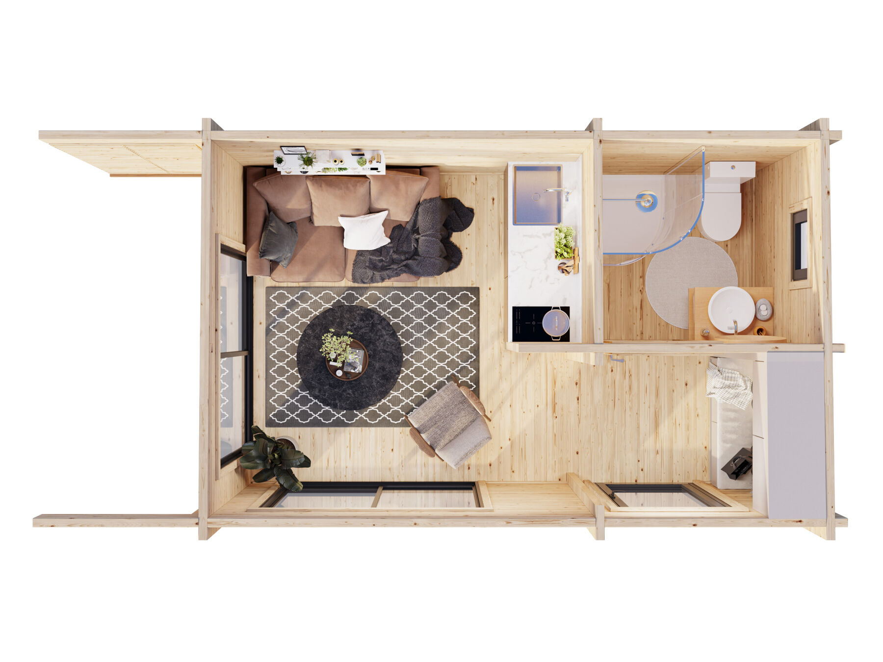 Ferienhaus Cecilia 14,2 m² mit ISO-Glas Schiebetür