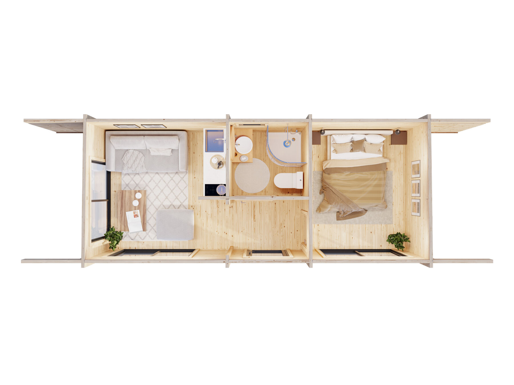 Ferienhaus Cecilia 21,8 m² mit ISO-Glas Schiebetür