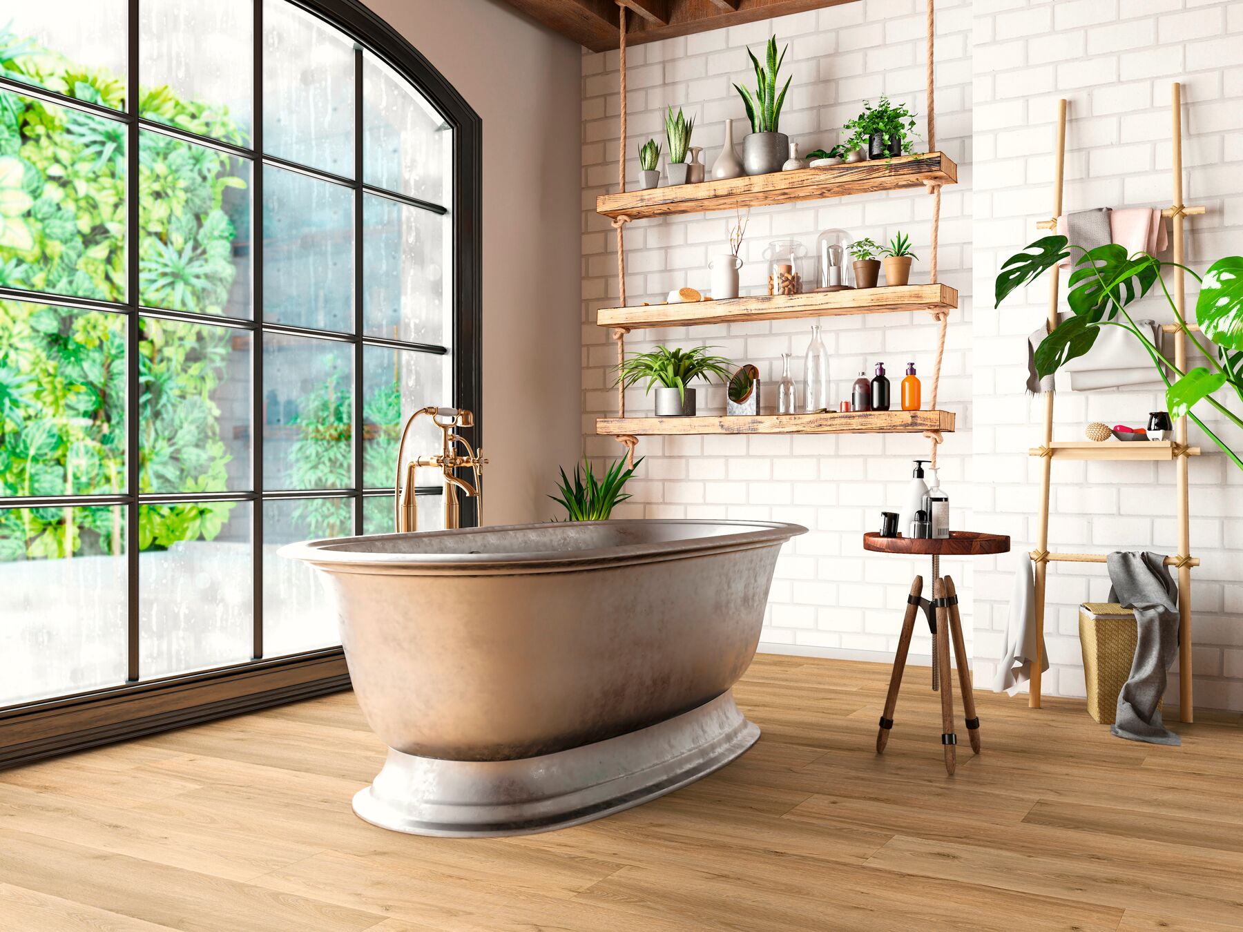 Klick-Vinylboden Eiche Hellbraun Klassik inkl. Trittschalldämmung