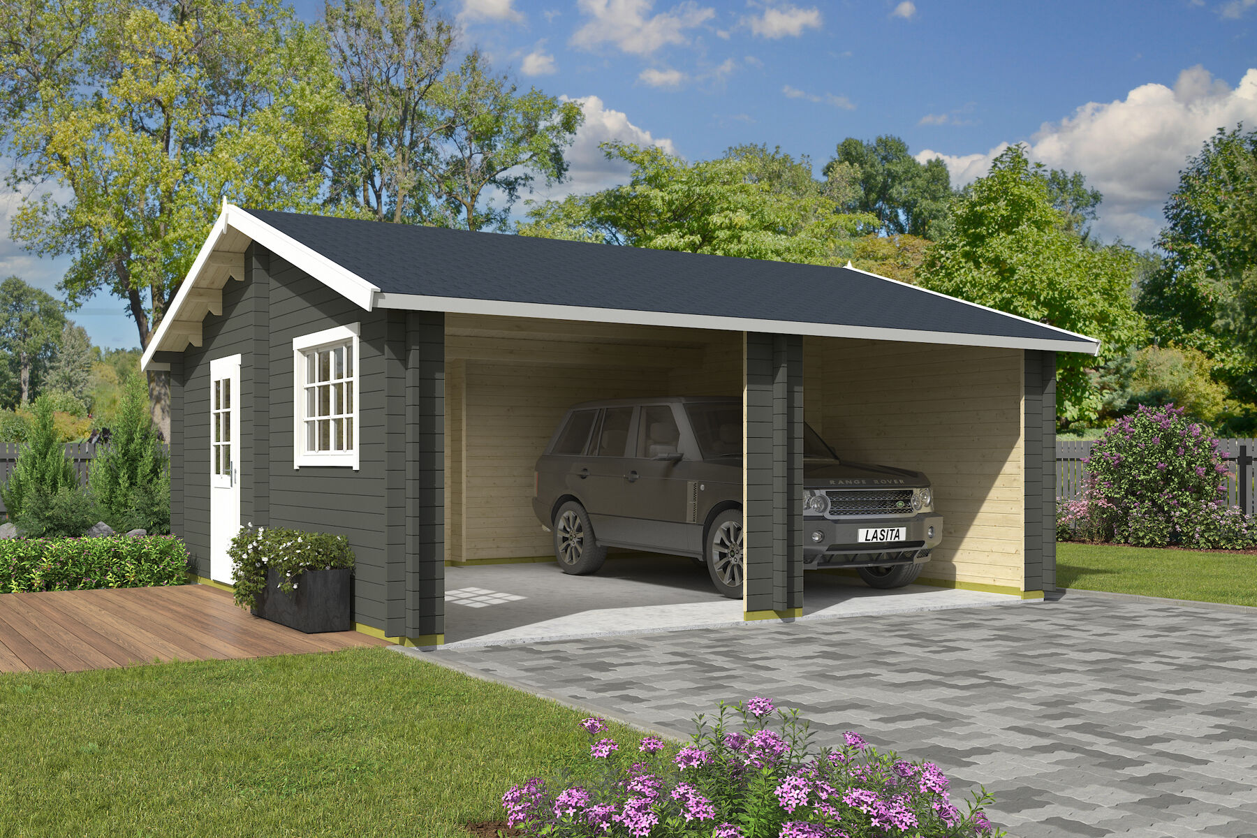 Garage, Drinnen, Auto, Fahrzeug, Pflanze