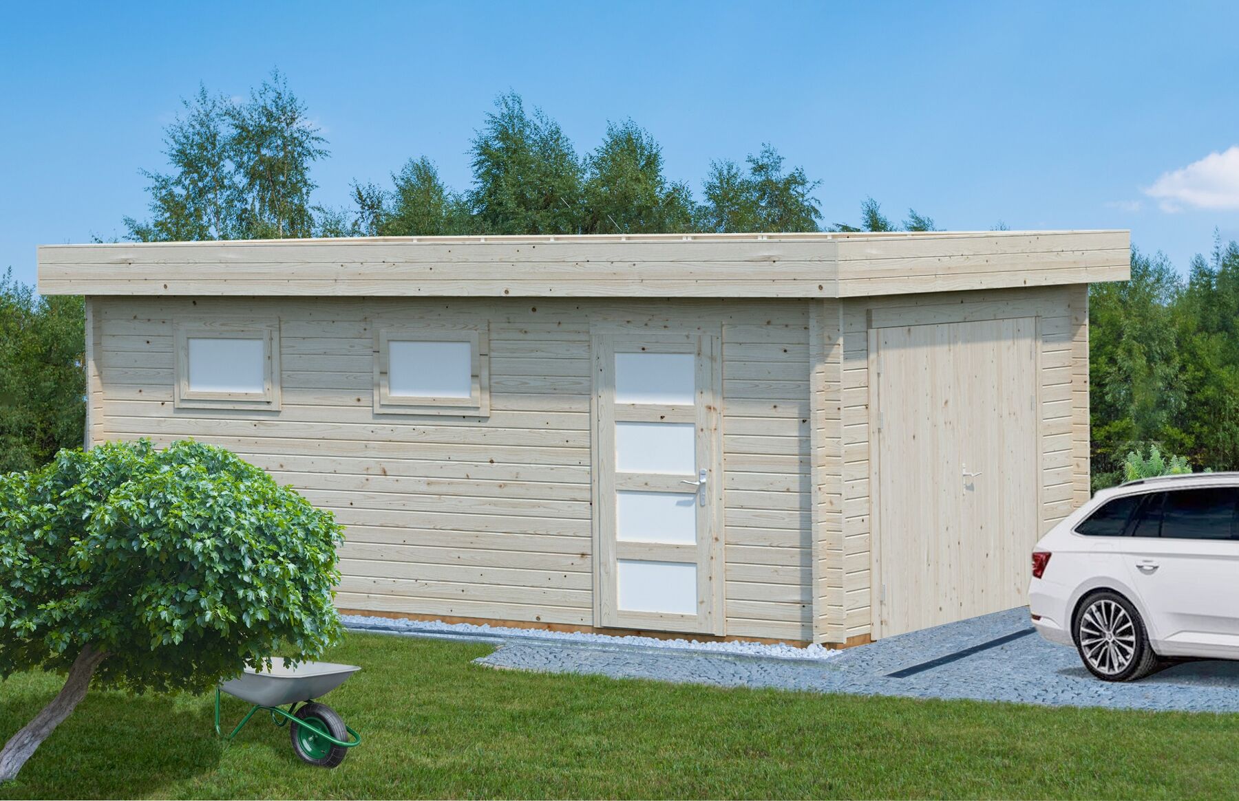 Holzgarage Rasmus 19,0 m² Mit Holztor