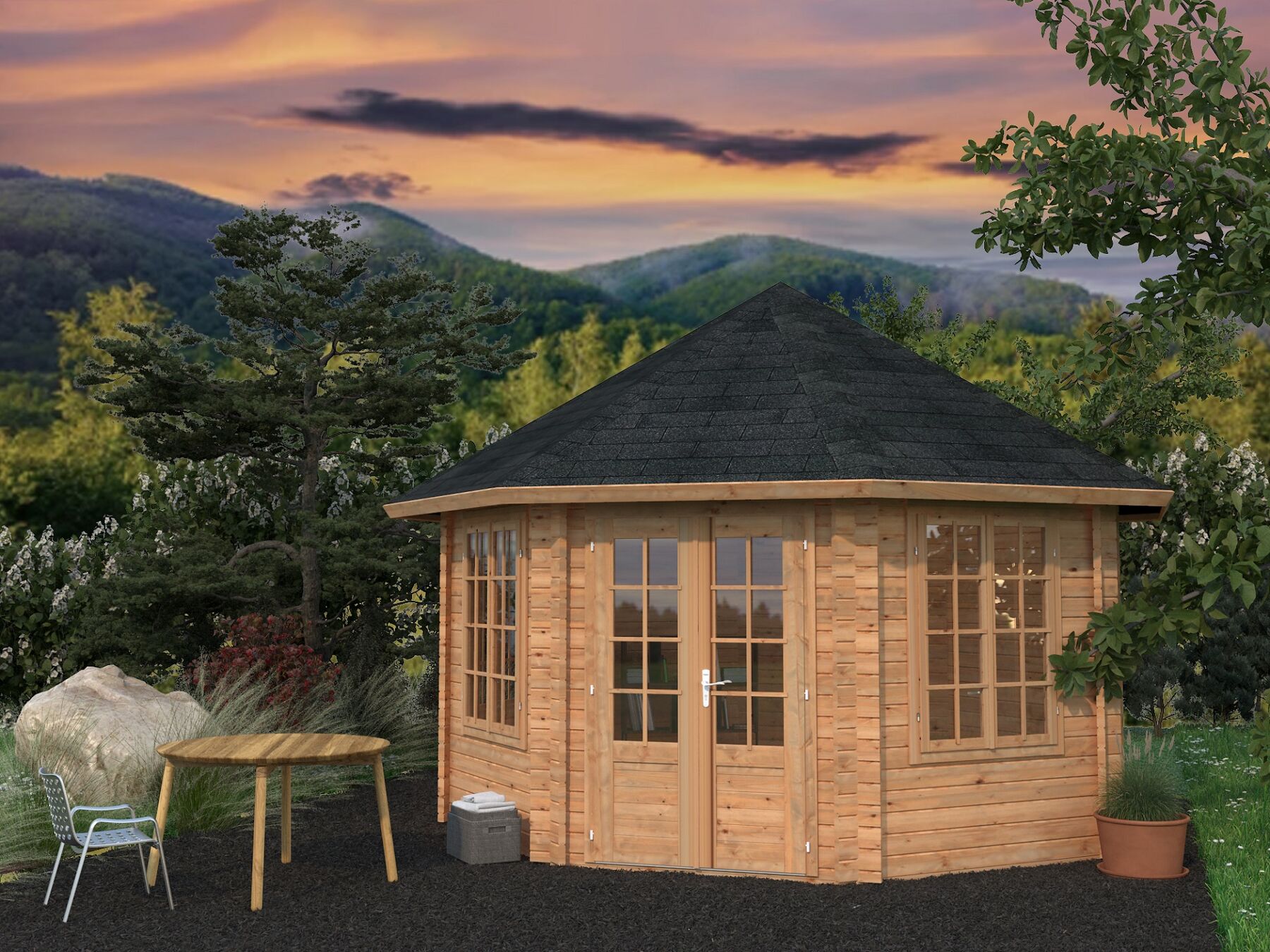 Pavillon Hanna 14,1 m² Hellbraun