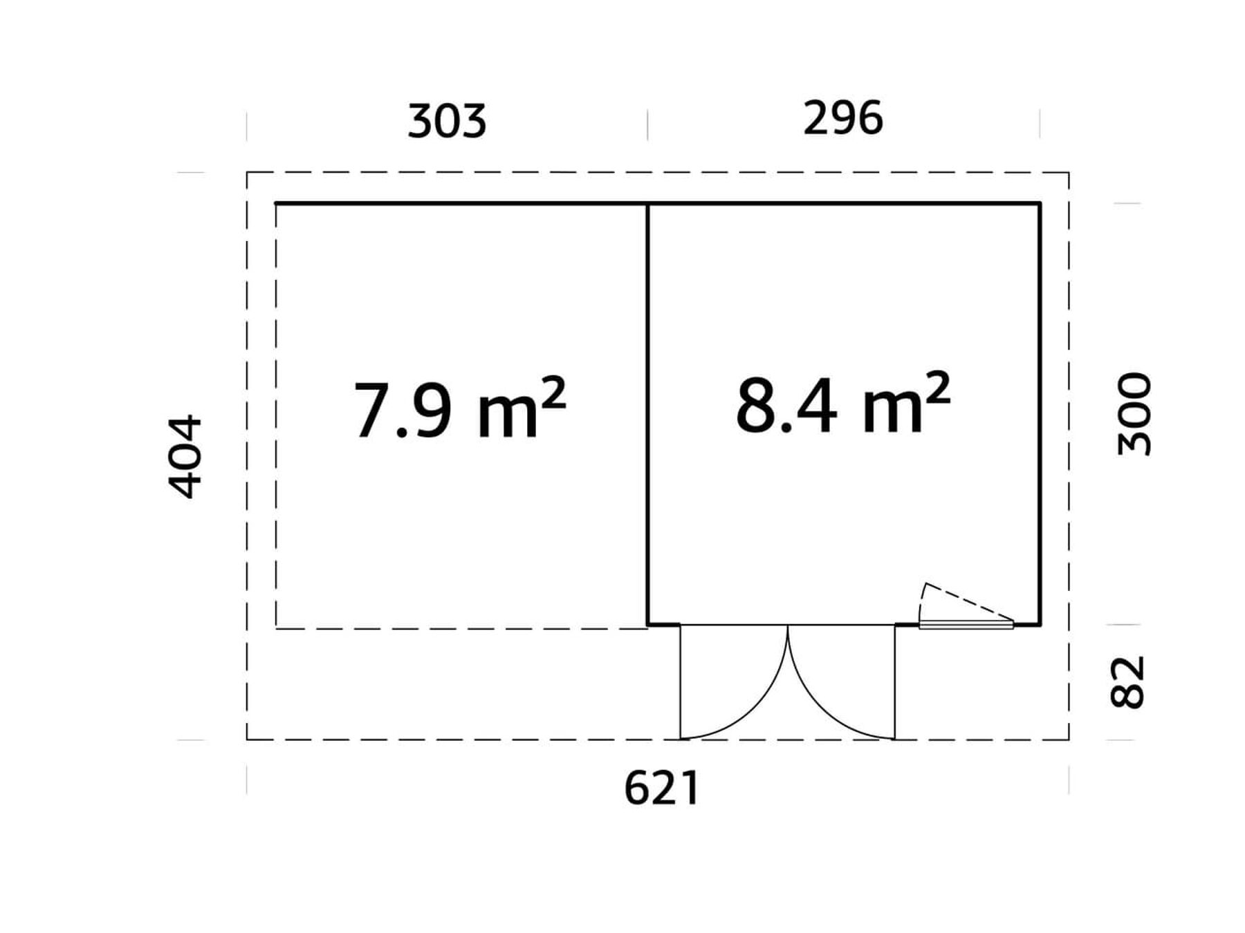 Palmako Gartenhaus Aurelia 8,4 + 7,9 m²