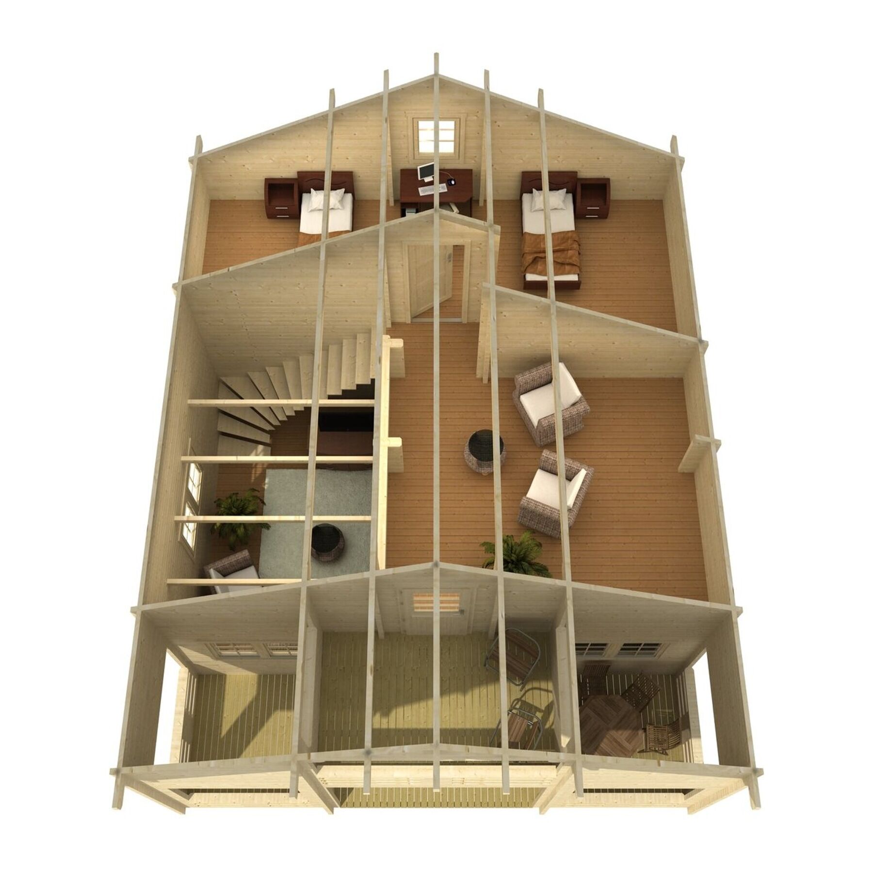 Ferienhaus Serena 70 mit Trapezblech Dunkelgrün