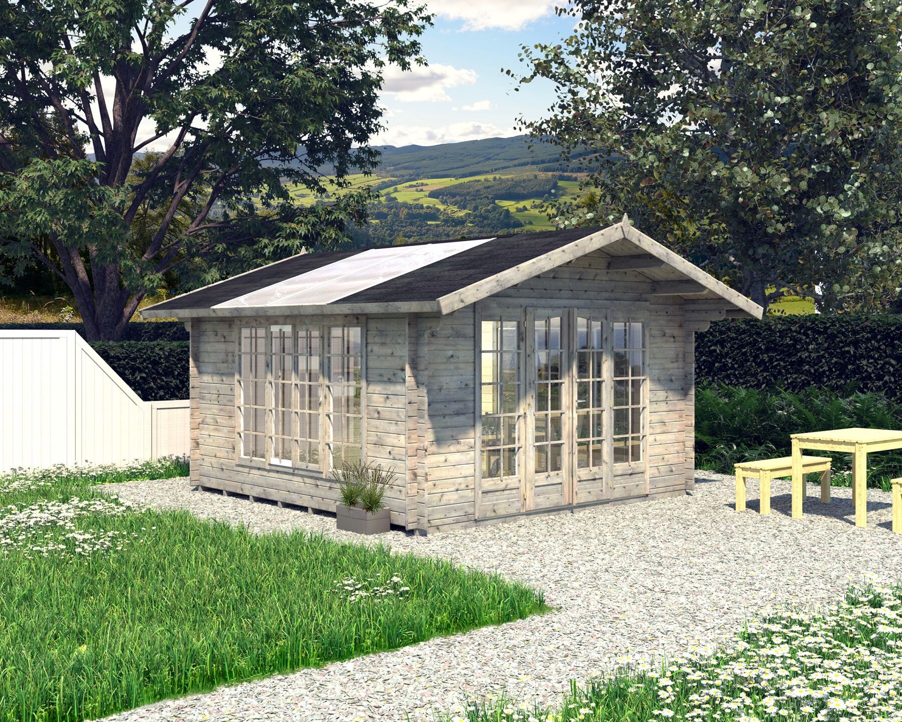 Gartenhaus Irene 13,9 m² Grau