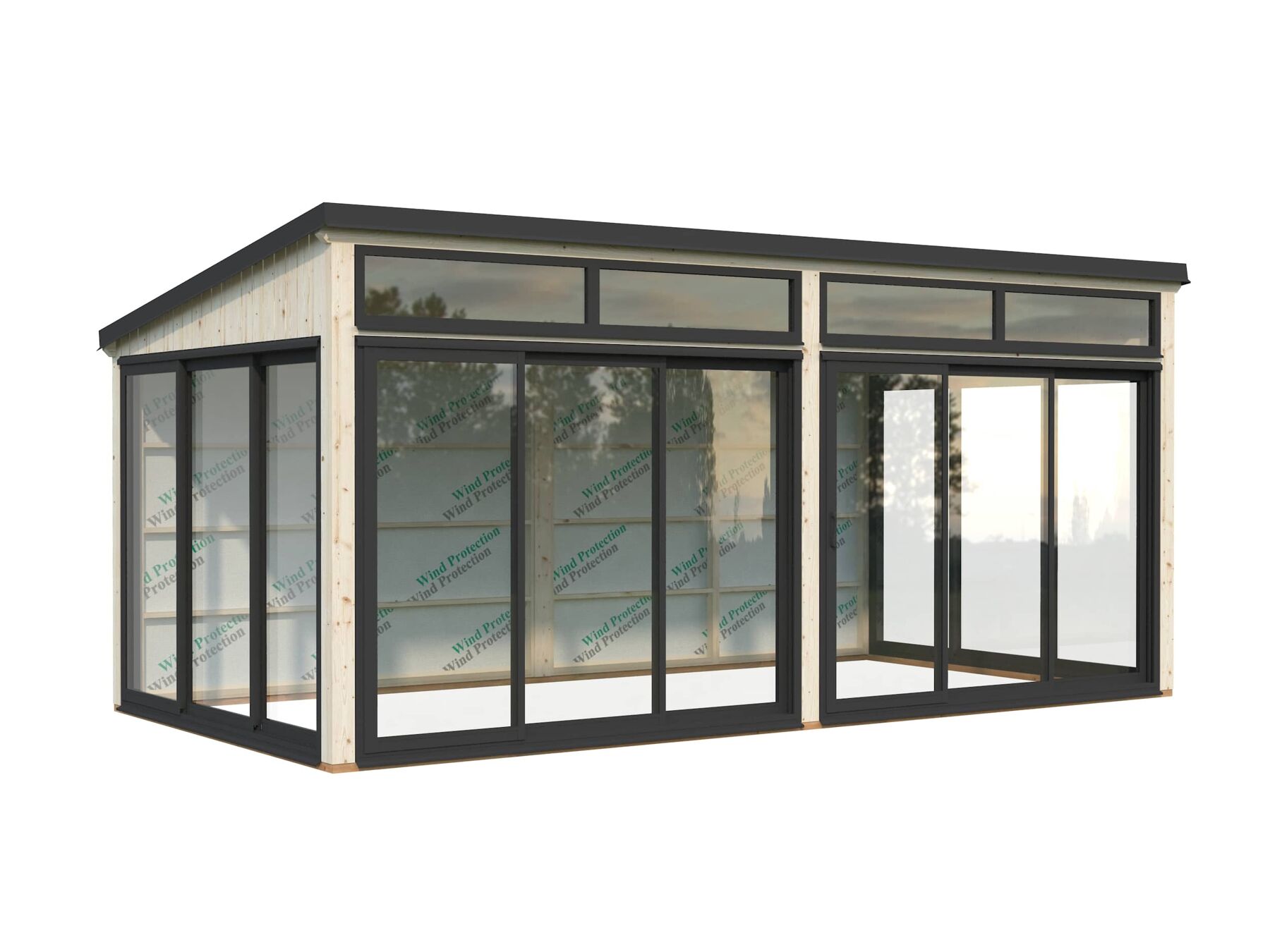Glashaus Saga 16,2 m² Slide Plus Tür, Tor