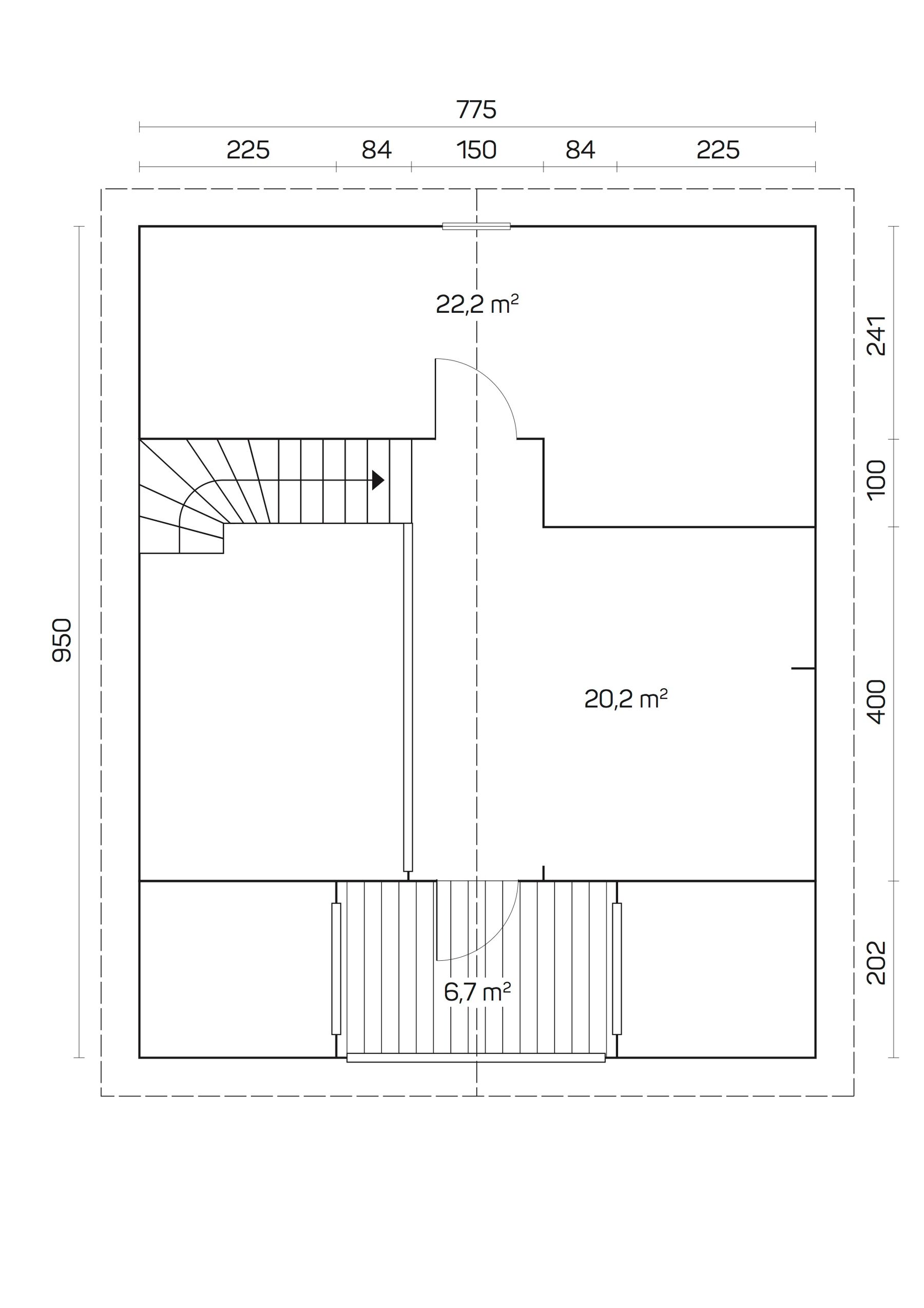 Ferienhaus Serena 70 mit Trapezblech Dunkelgrün