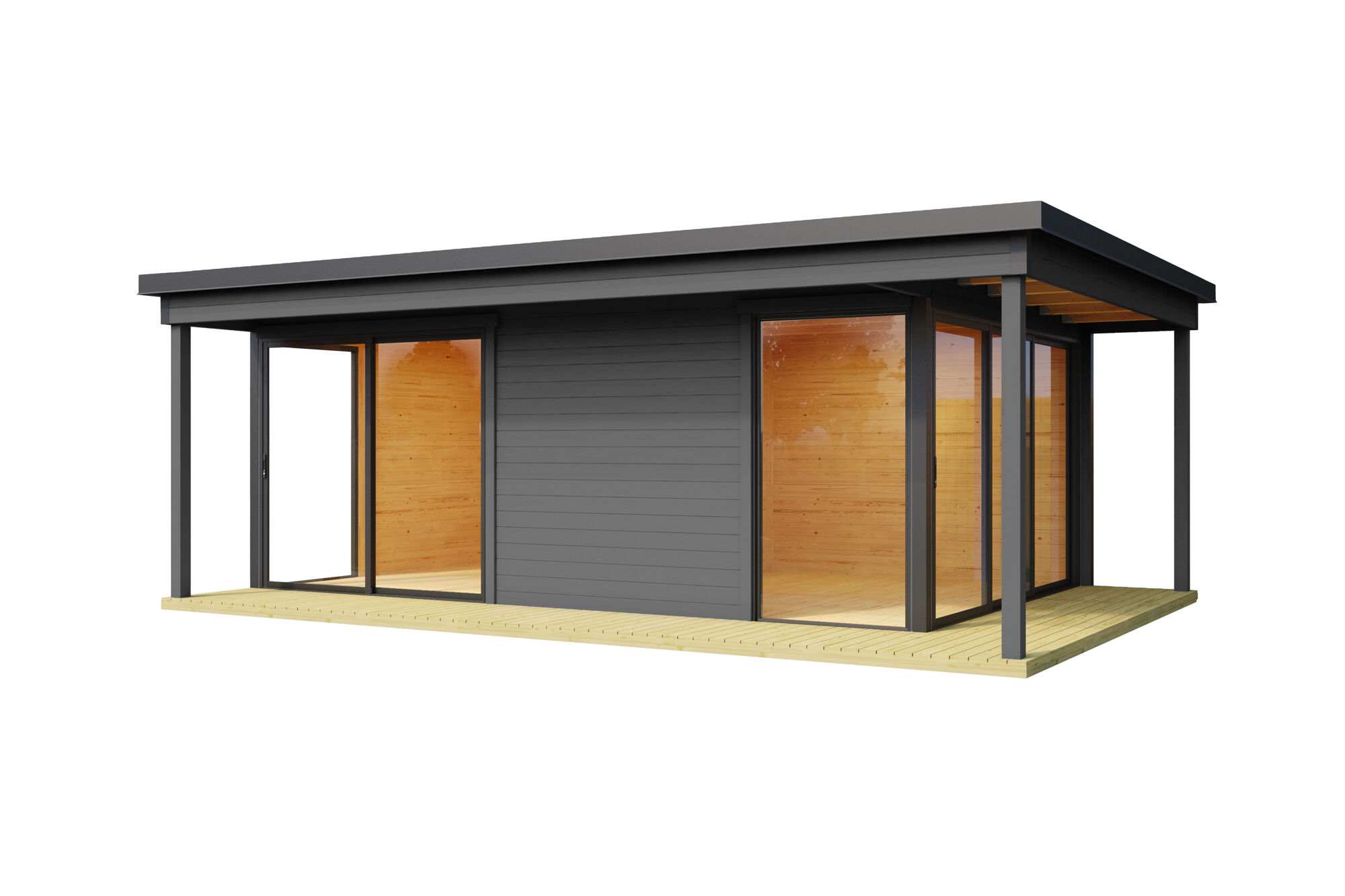 Domeo_3_Loggia_41294_Carbongrau_white Gartenhaus Domeo 3 Loggia