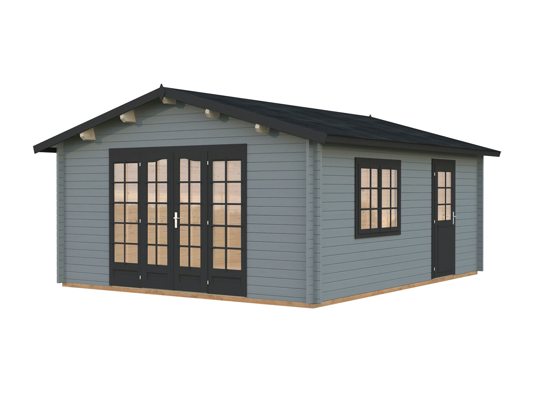 Palmako Gartenhaus Irene 23,9 m² in Hellgrau/Anthrazit
