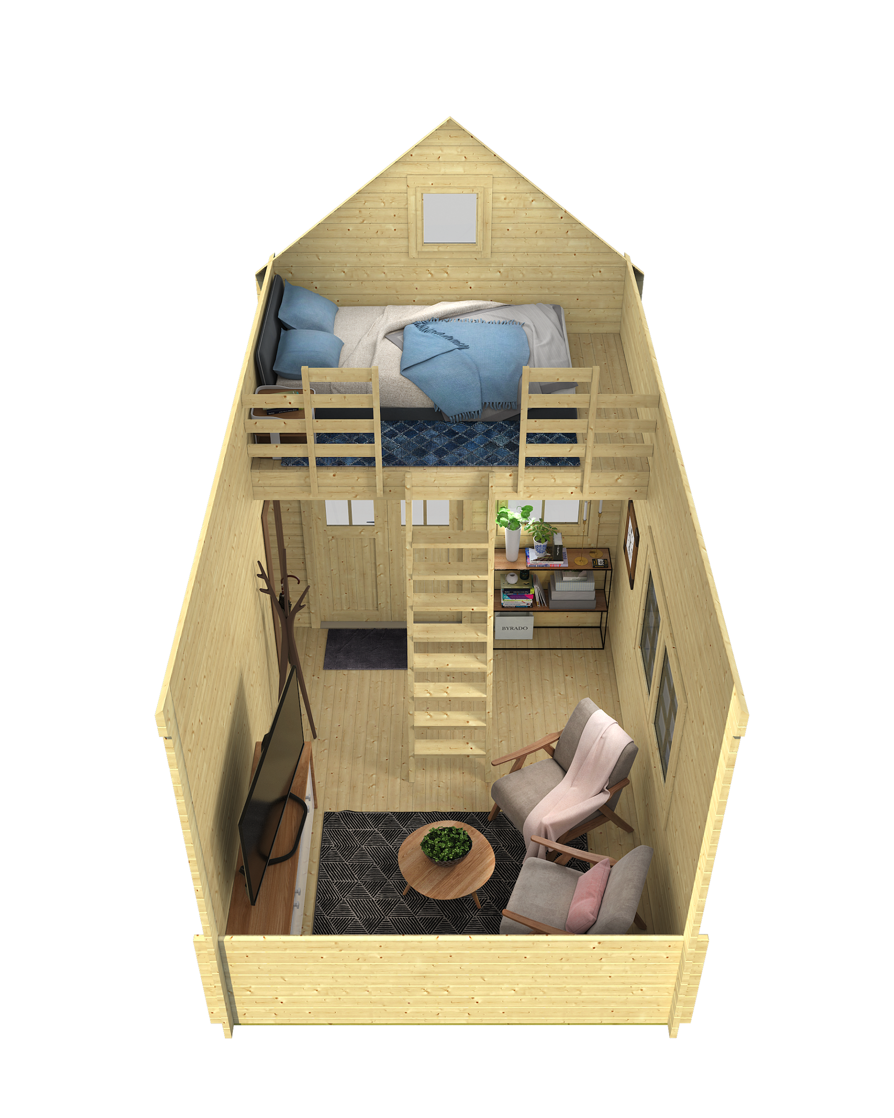 Gartenhaus Bunkie Hudson mit Trapezblech Braun