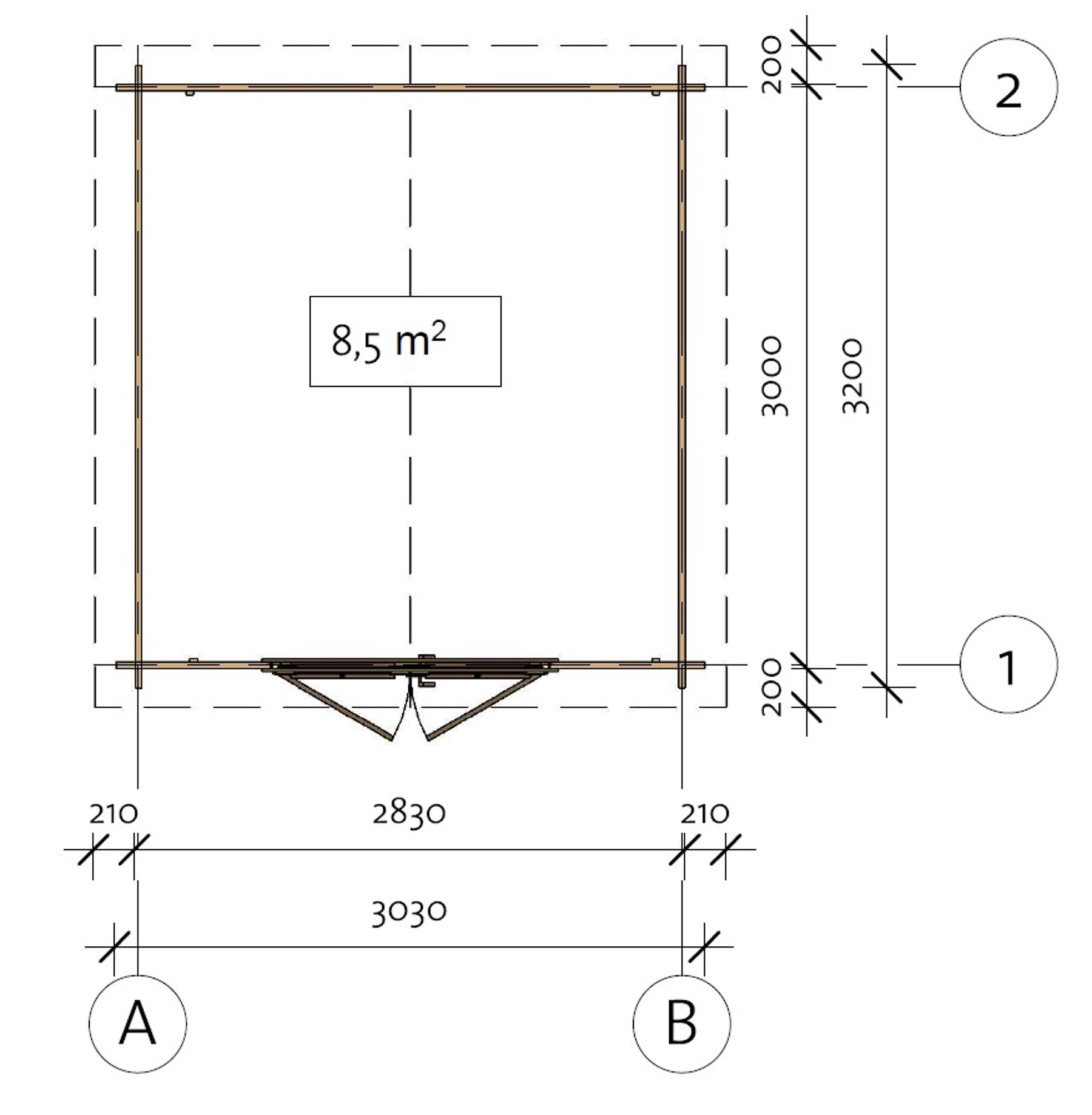 Gartenhaus Evolution 34A, + Kostenloses Trapezblech Dach