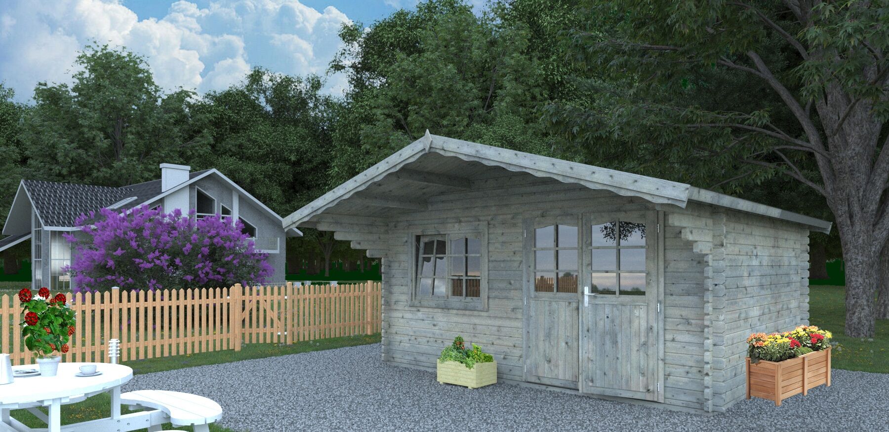 Palmako Gartenhaus Sally 15,5 m² Grau