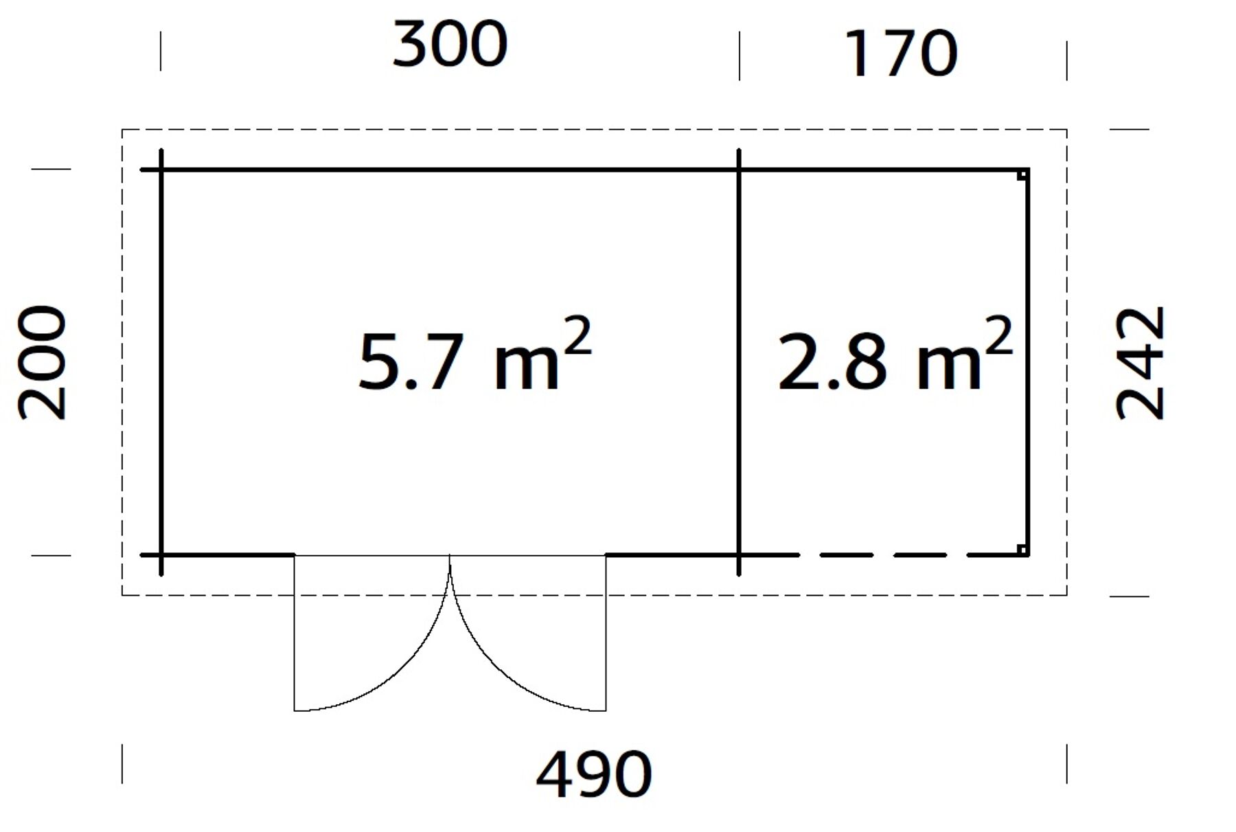 Gerätehaus Jever 1 mit Anbau mit Trapezblech Braun