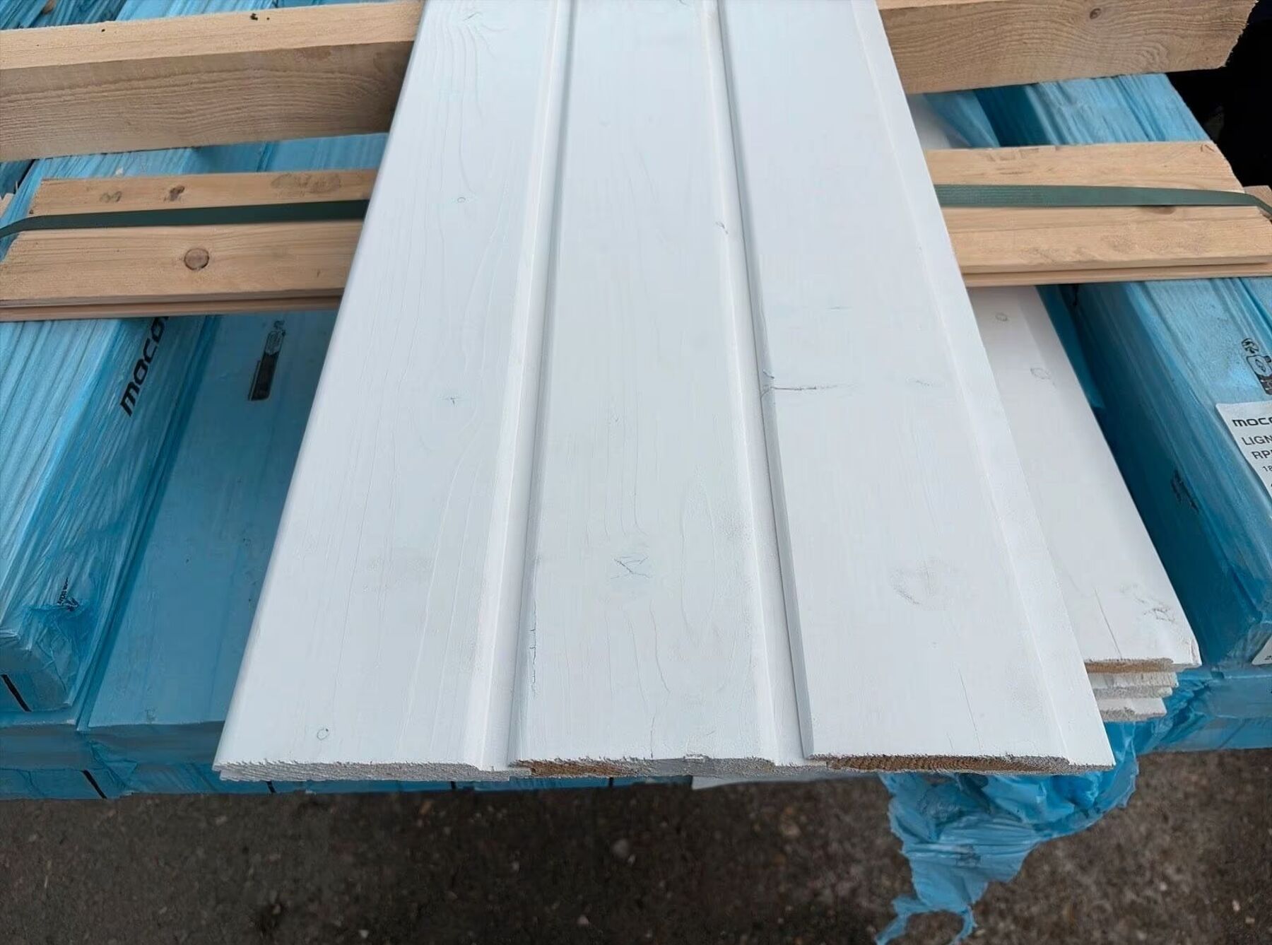 Fichte Profilholz Reinweiss, 18.5x121x3900 mm