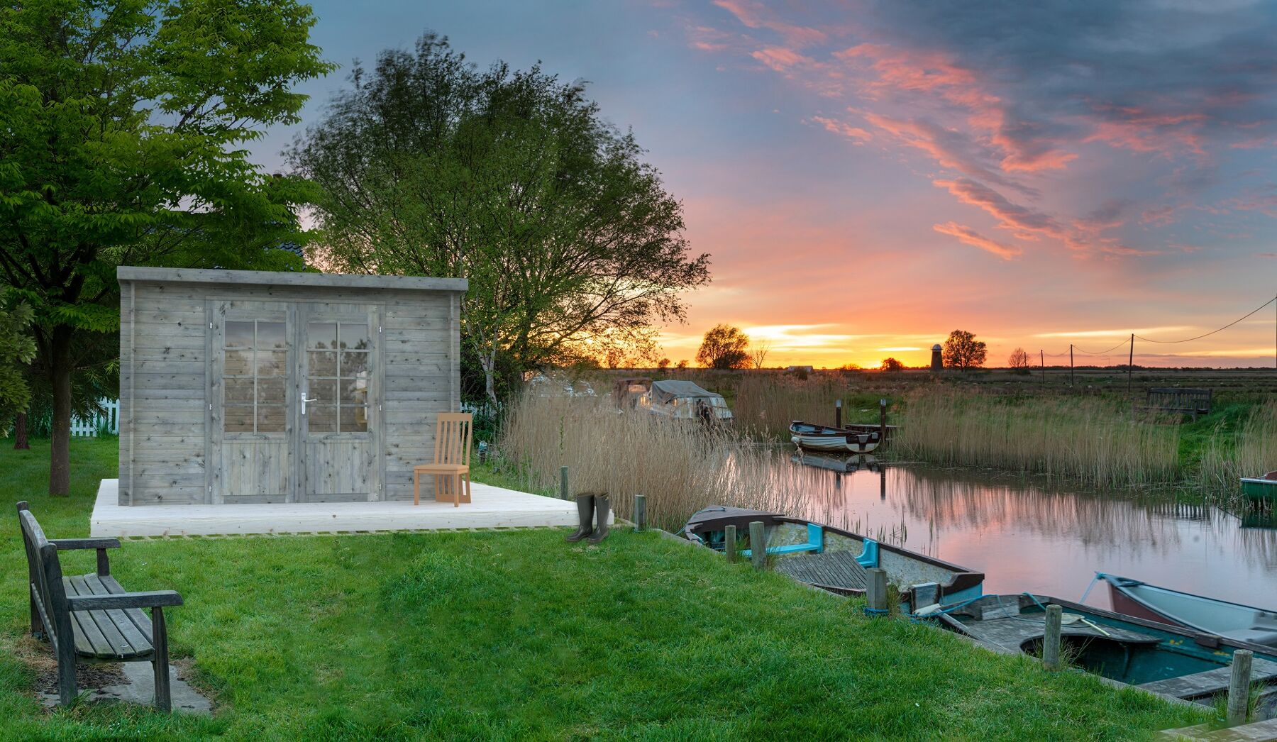 Gartenhaus Ella 8,7 m² Grau 