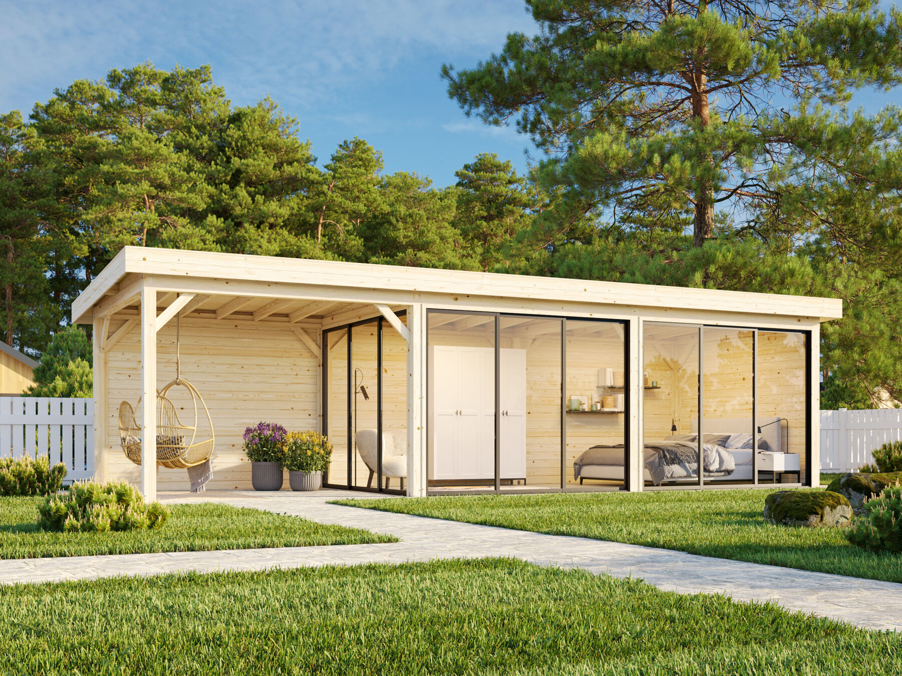 Pavillon Lenna 24,9 m² Set 417 mit Schiebetür