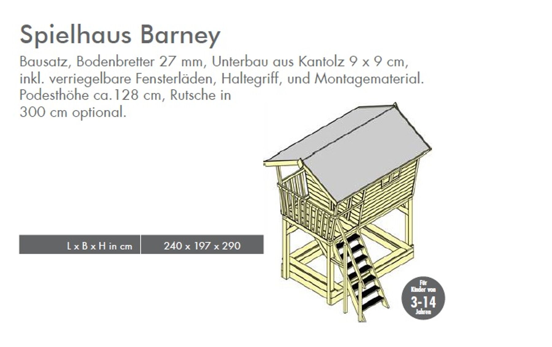 Kinderspielhaus Barney KDI TÜV