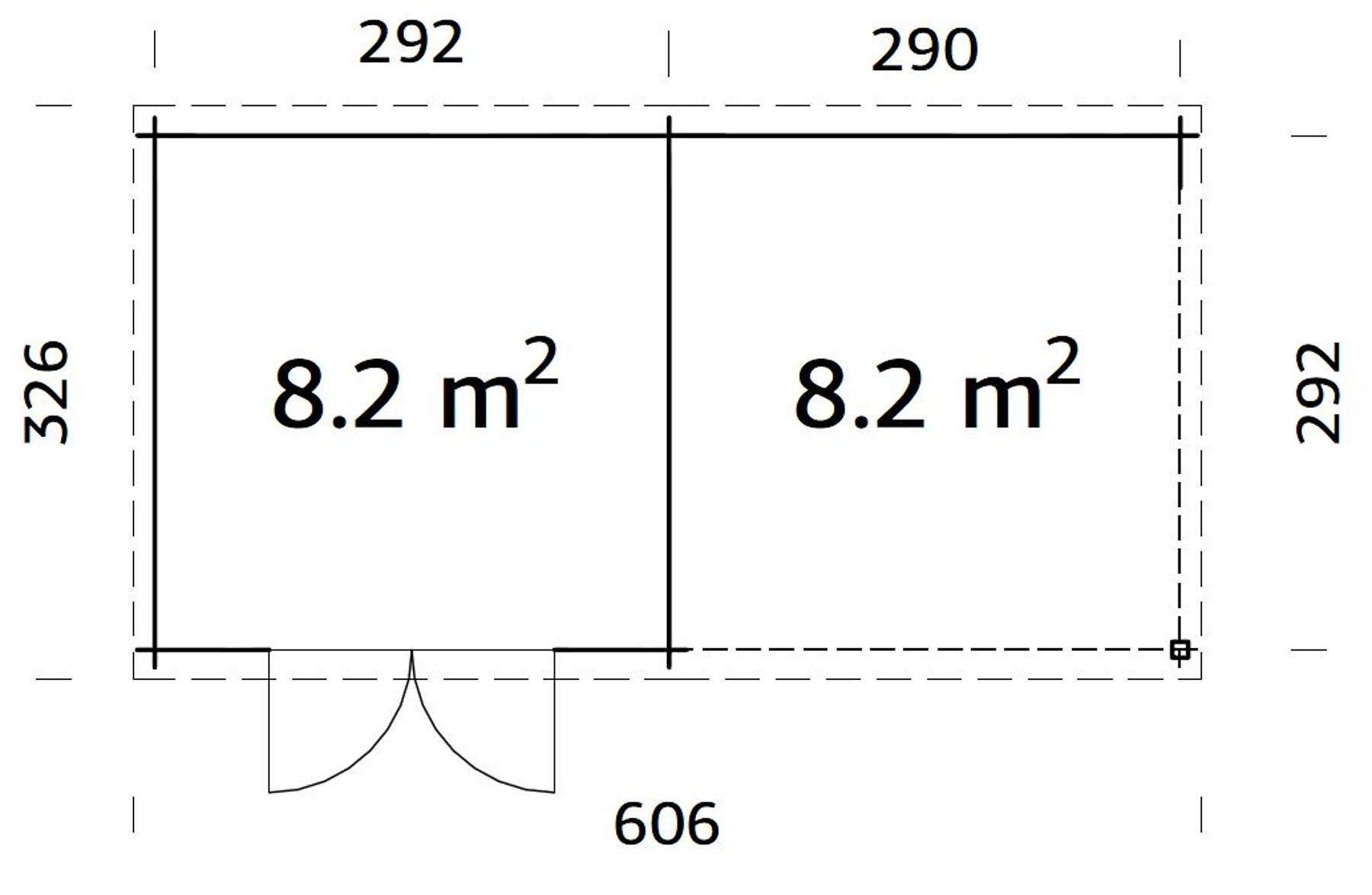 Gartenhaus Jever 3 mit Anbau II