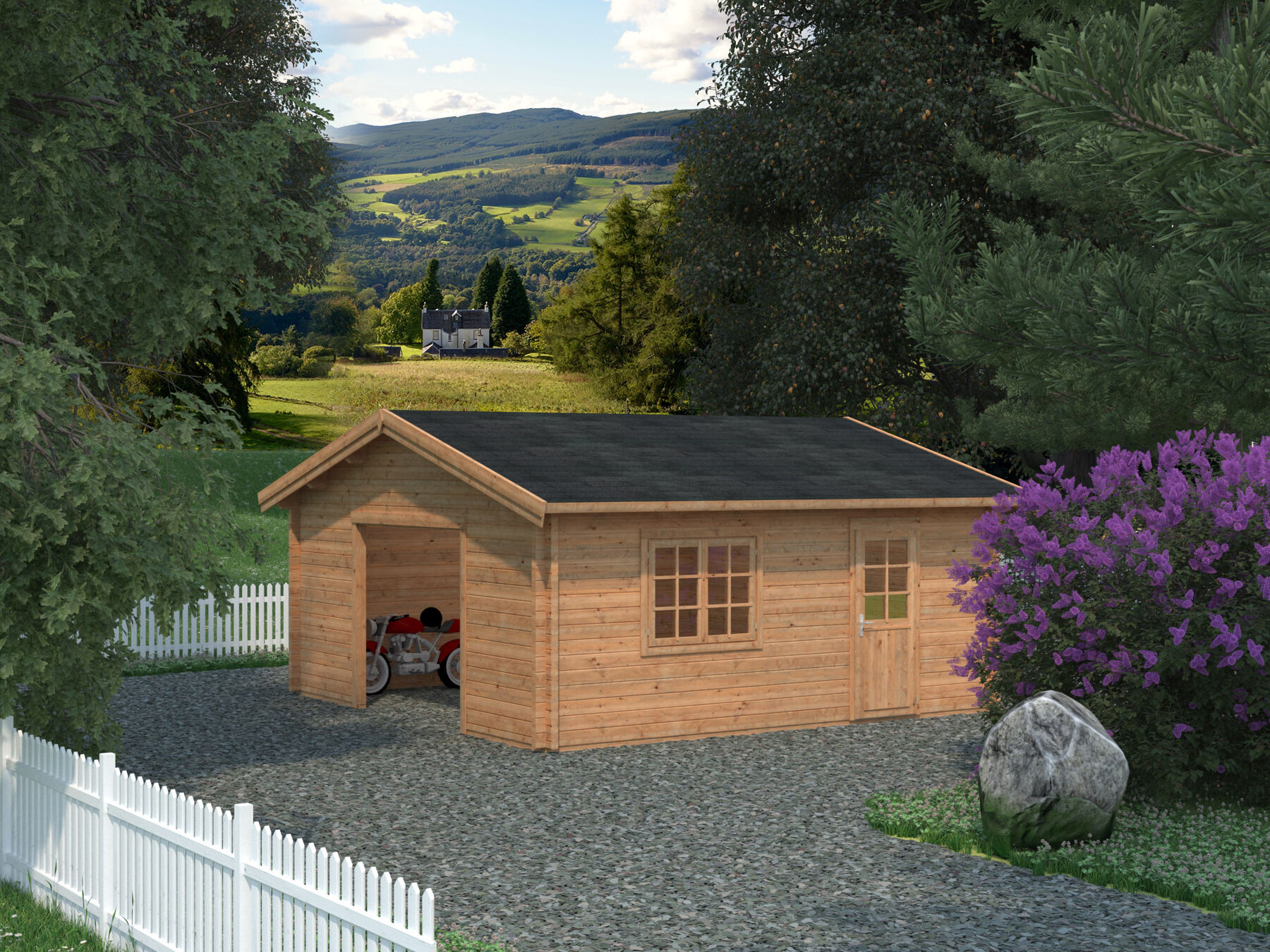 Holzgarage Roger 27,7 m² Ohne Tor Hellbraun Holzgarage Roger 27,7 m² Ohne Tor Hellbraun