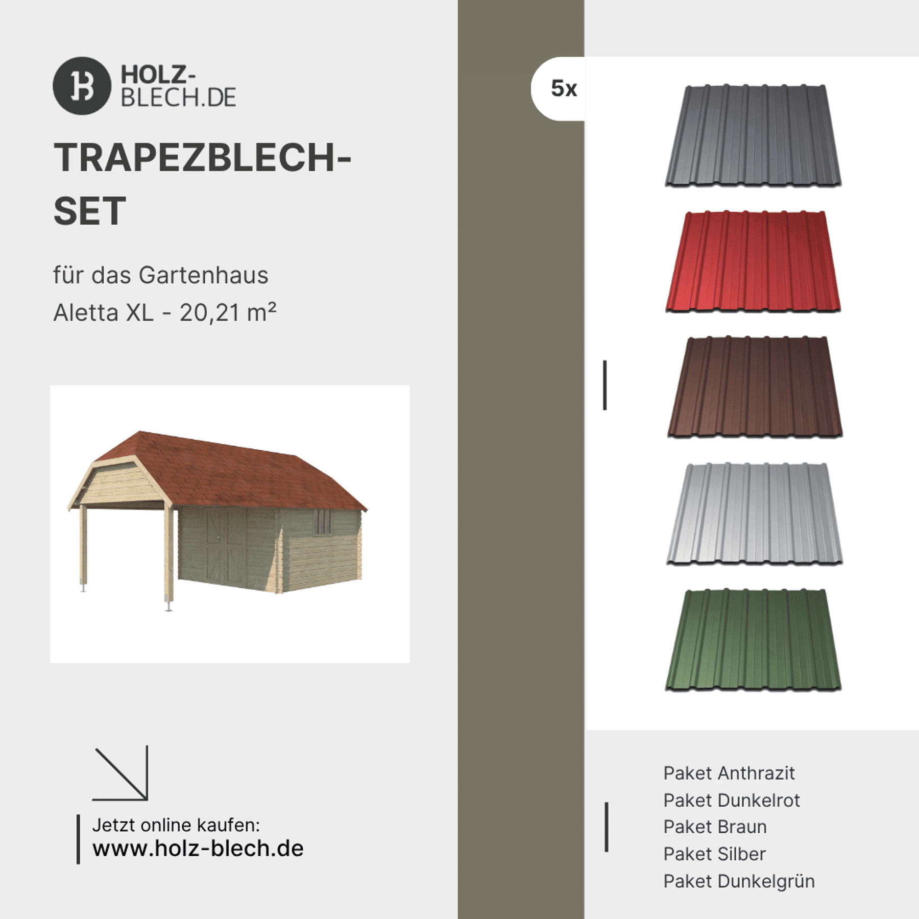 Trapezblech Set für Gartenhaus Aletta XL - 20,21 m² Architektur, Gebäude, Wohnen, Haus, Dach