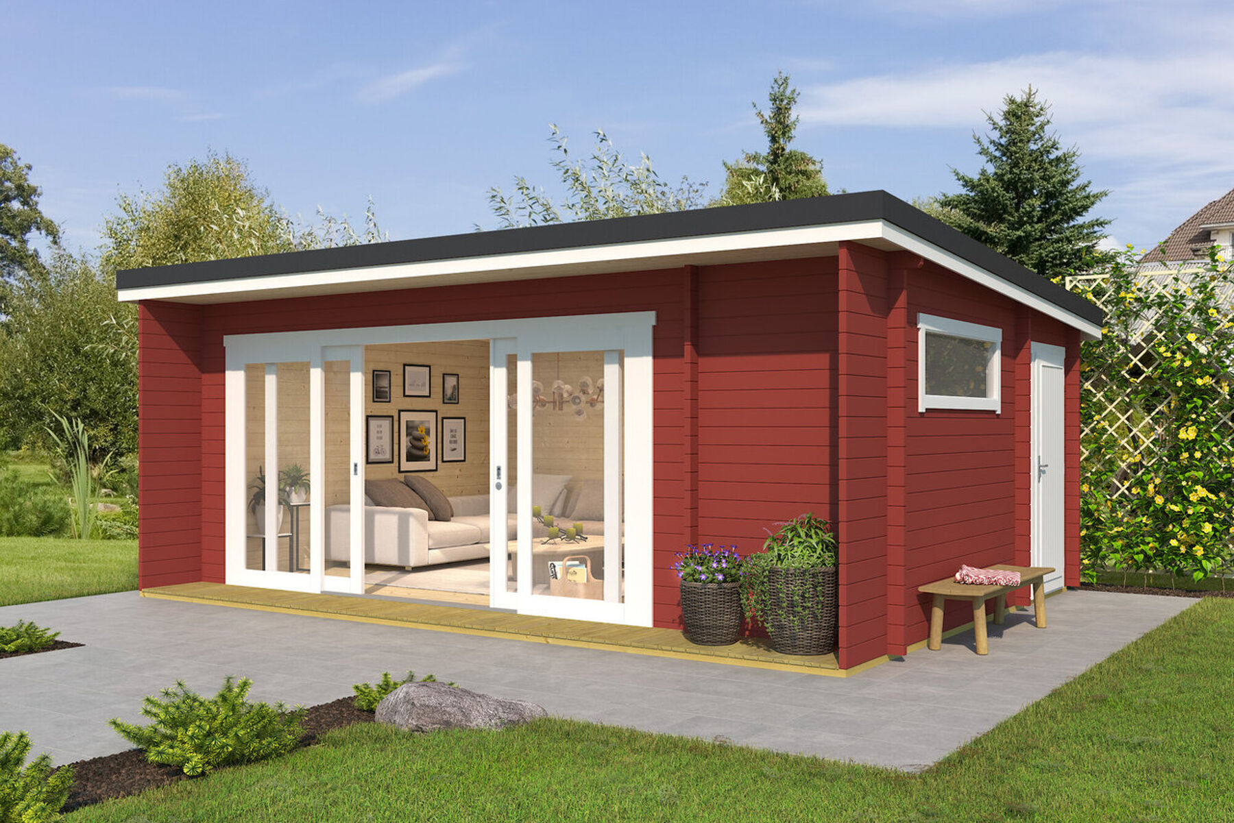 Gartenhaus Java Schwedenrot