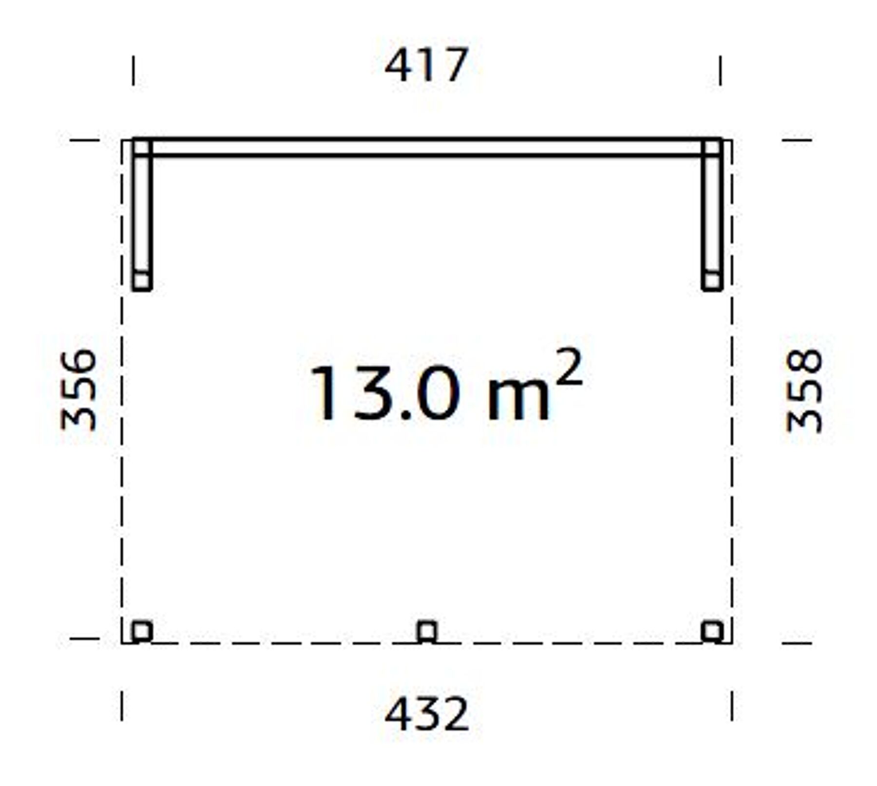 Pavillon Nova 13,0 m² mit Glaselement