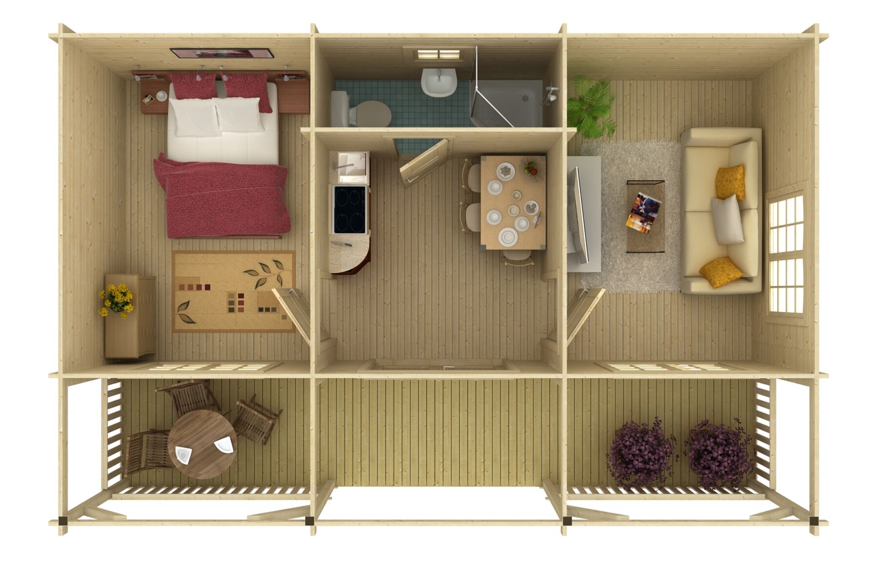 Ferienhaus Sandra 25,6+11,1 m²