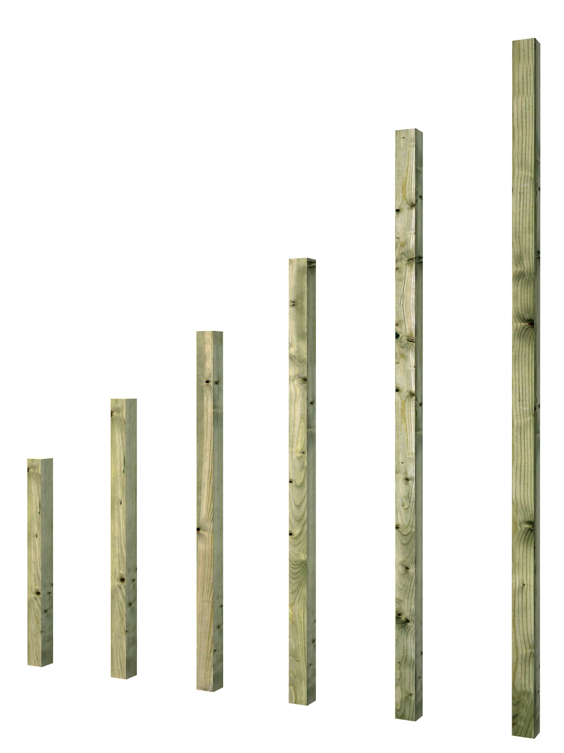 Pfosten aus Massivholz, 70x70x1900 mm, Grün Kesseldruckimprägniert