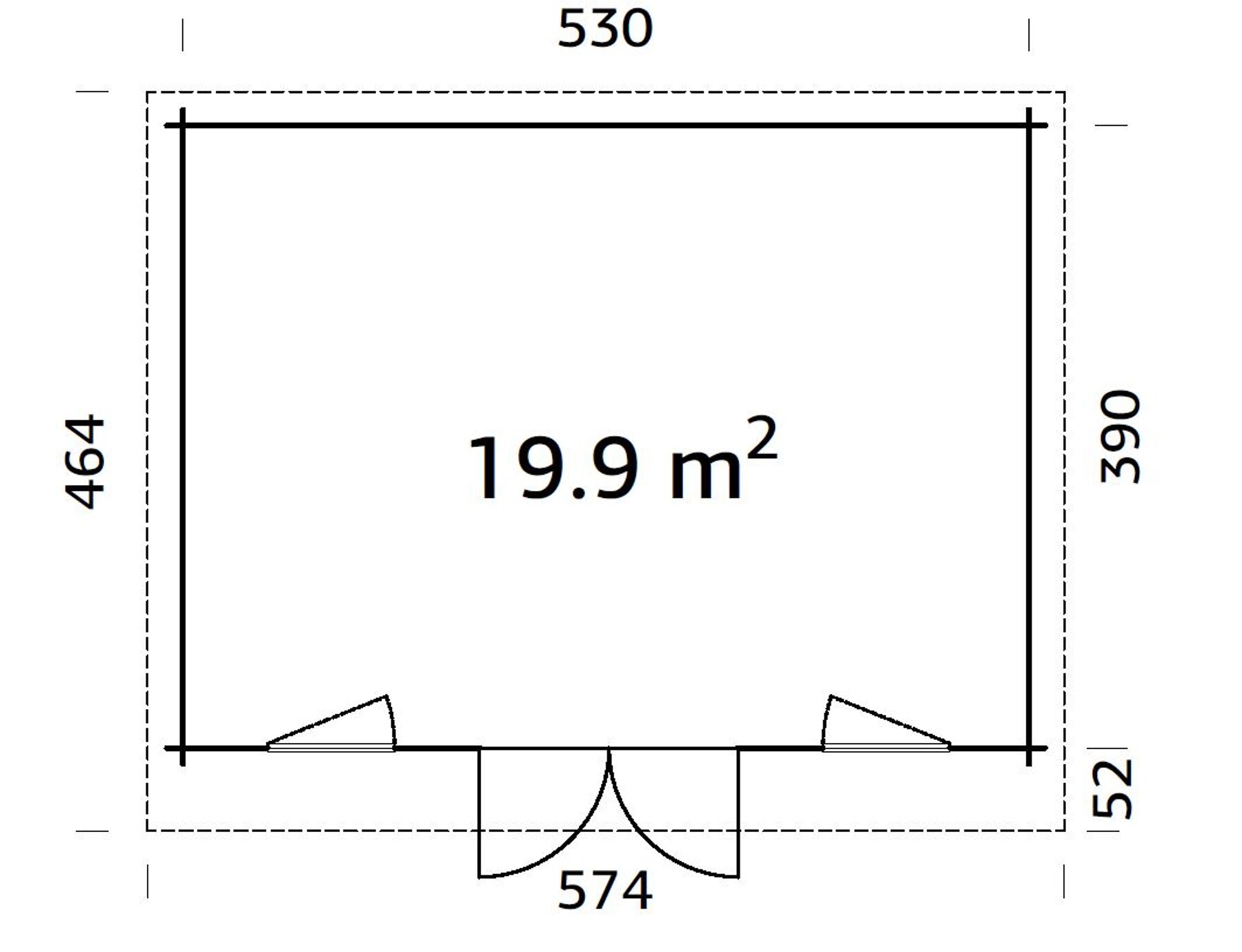Gartenhaus Bret 19,9 m²