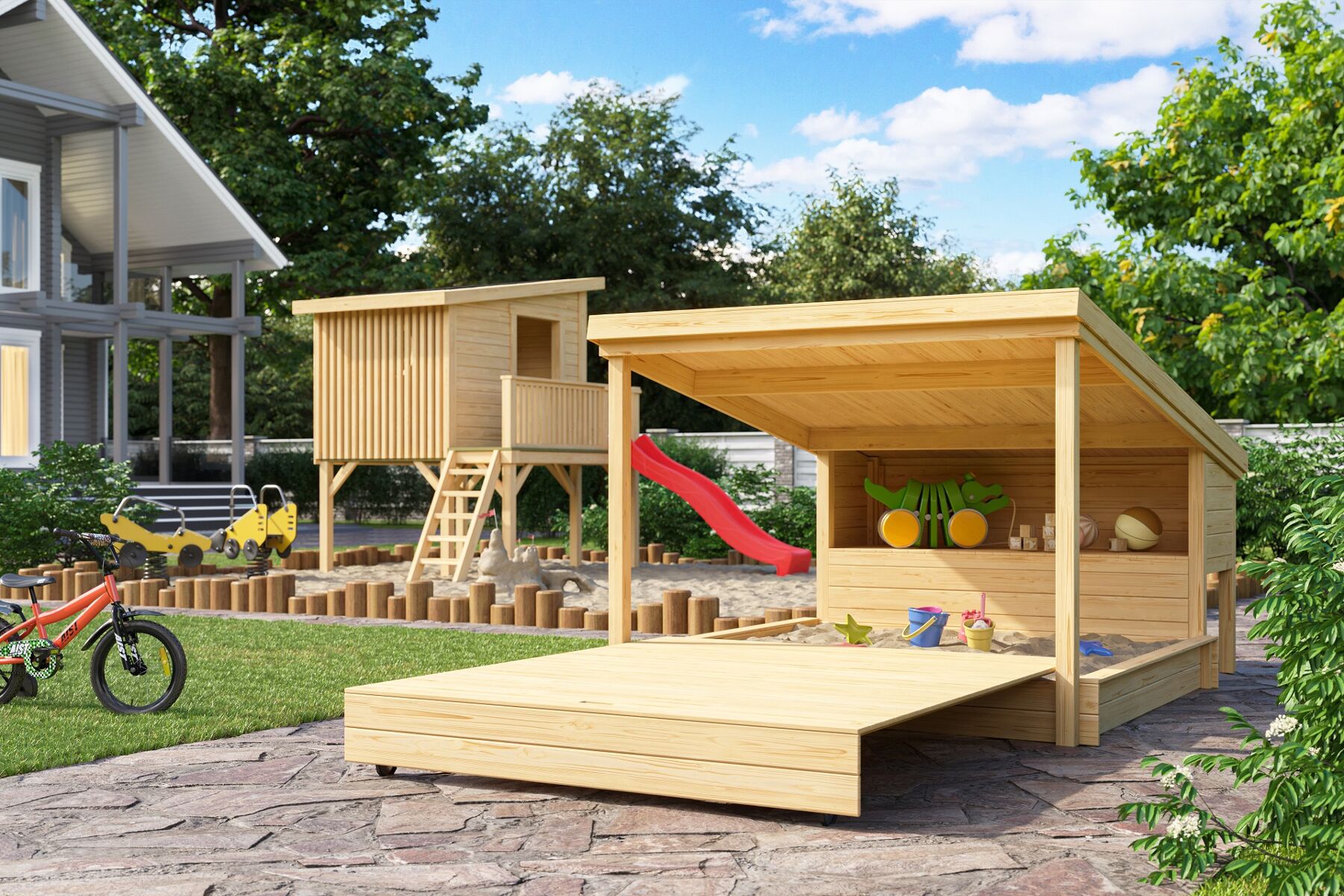 Innenarchitektur, Holz, Spielbereich, Spielbereich im Freien, Draußen