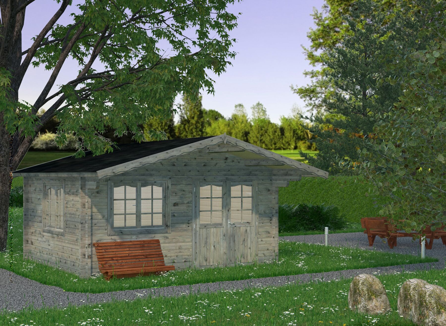 Palmako Gartenhaus Helena 15,1 m² Grau 