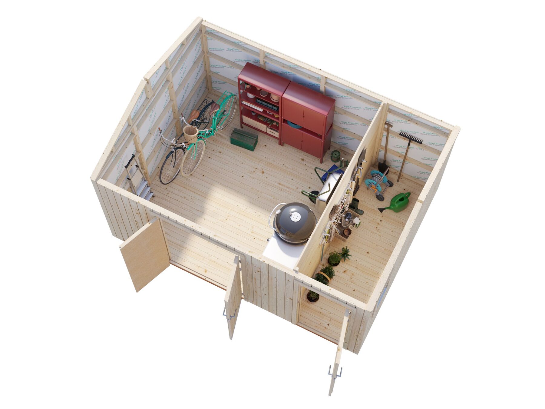 Gerätehaus Olaf 13,5 m² mit Trapezblech Anthrazit