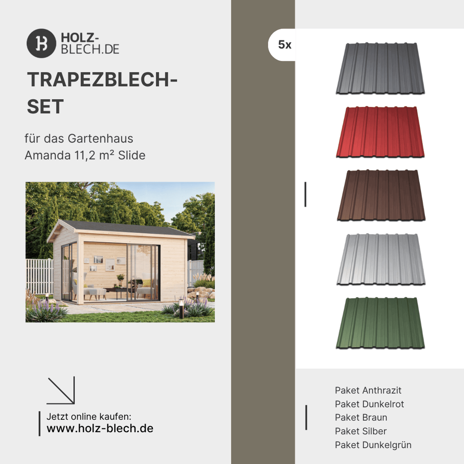 Trapezblech Set für Gartenhaus Amanda 11,2 m² Slide Architektur, Gebäude, Wohnen, Haus, Architektur, Gebäude, Wohnen, Haus