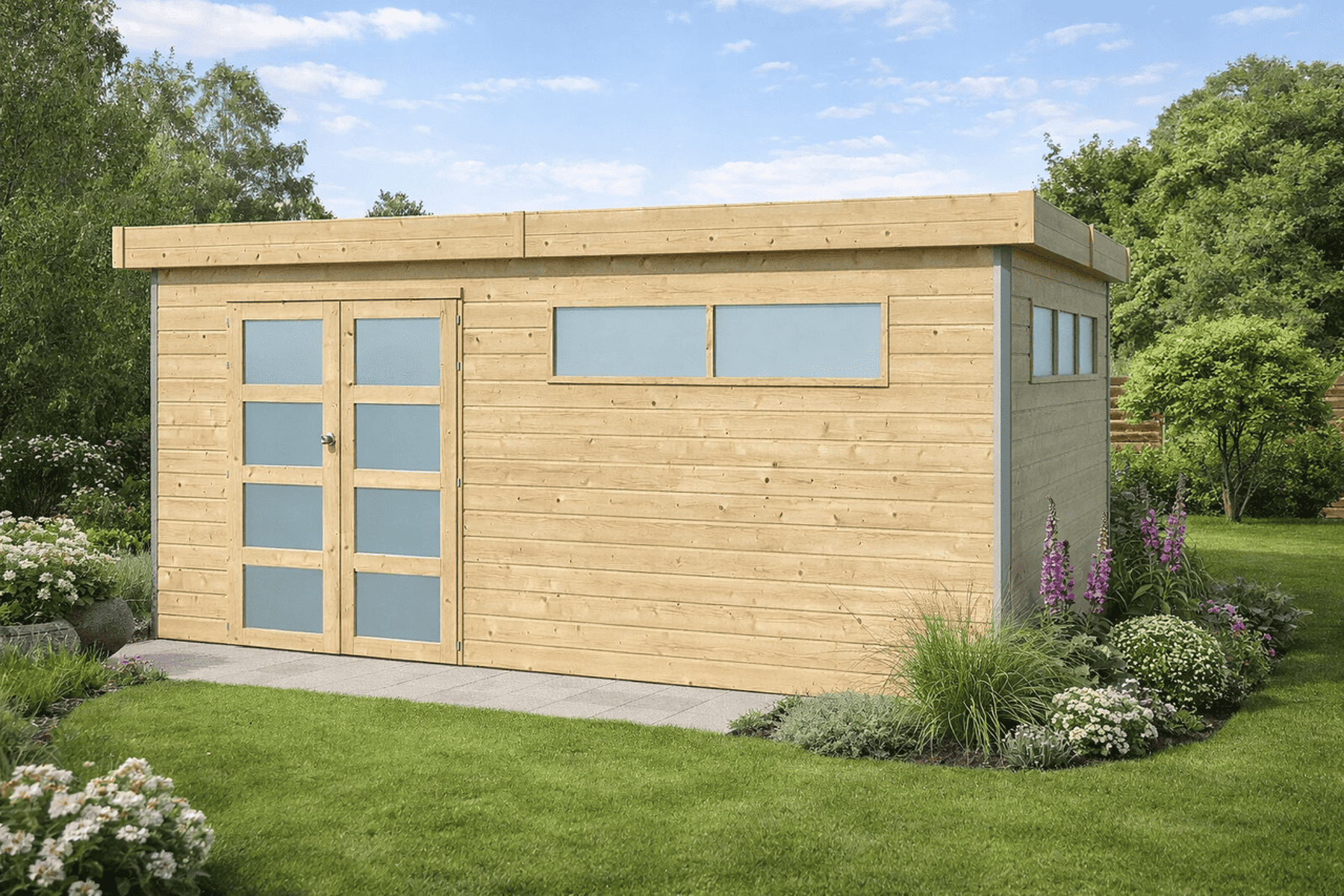 Gartenhaus Sven 5 - 18,19 m² inkl. Trapezblechdach Anthrazit