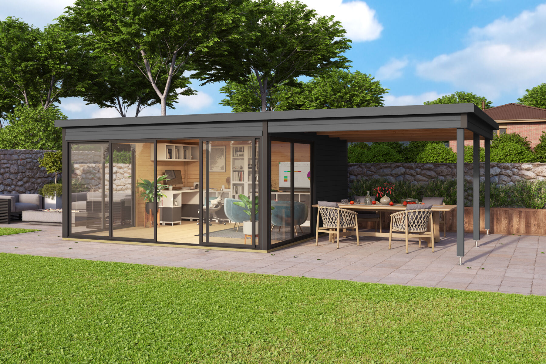 Dachverlängerung Für Gartenhaus Domeo 5