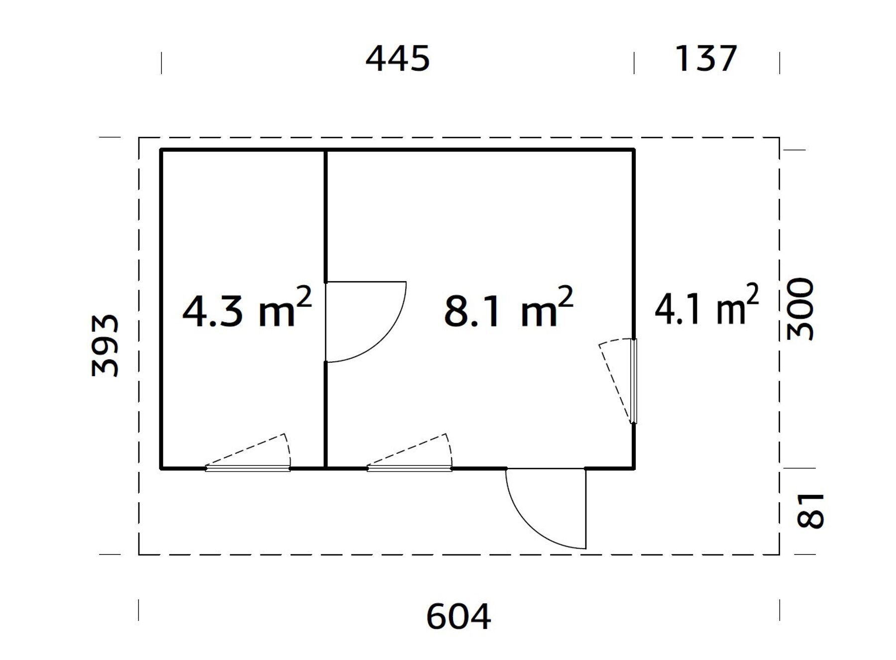 Palmako Gartenhaus Grace 12,4+4,1 m² 