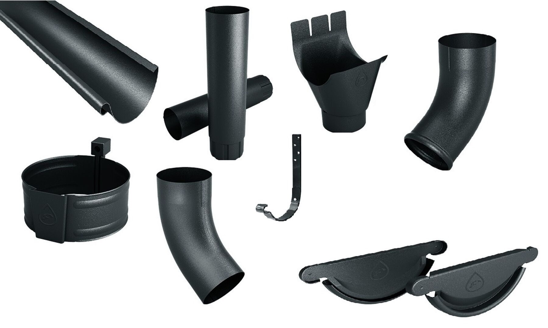 Dachrinne aus Stahl Anthrazit für Satteldach 7,00 m 