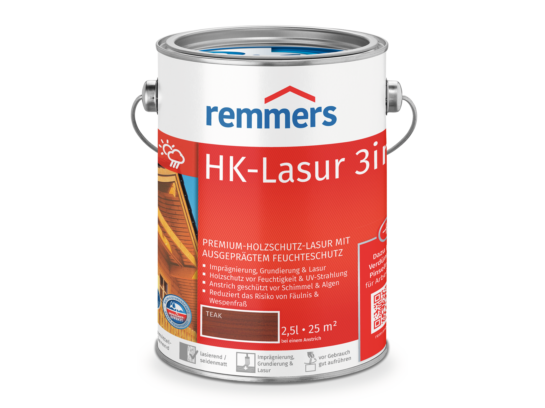 HK Lasur - Premium-Holzschutz 2,5 Liter Teak