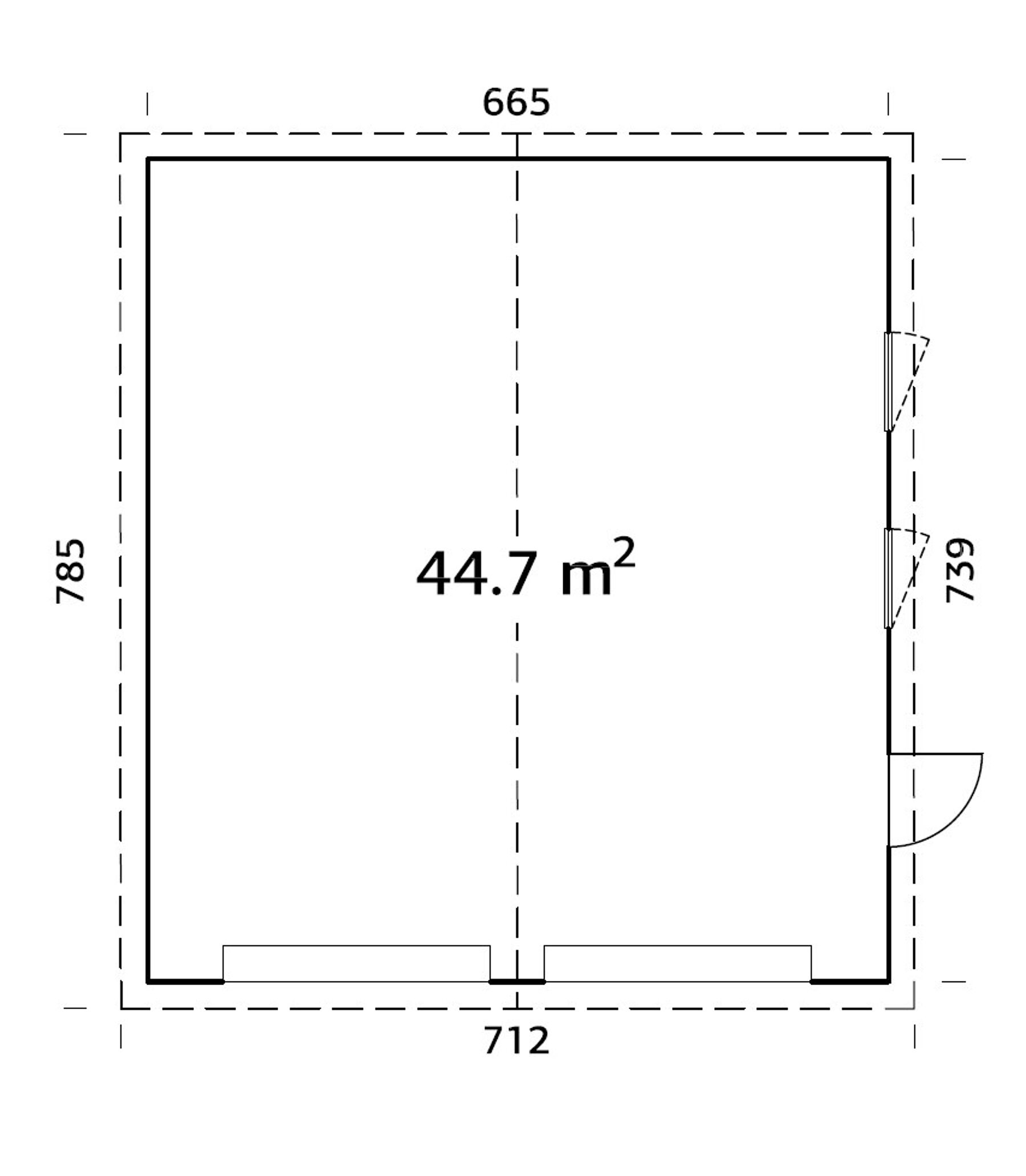 Elementgarage Andre 44,7 m² Ohne Tor