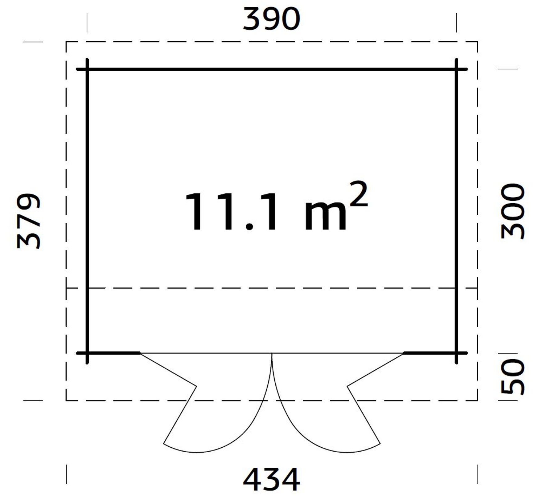 Gartenhaus Ines 11,1 m² Hellbraun 