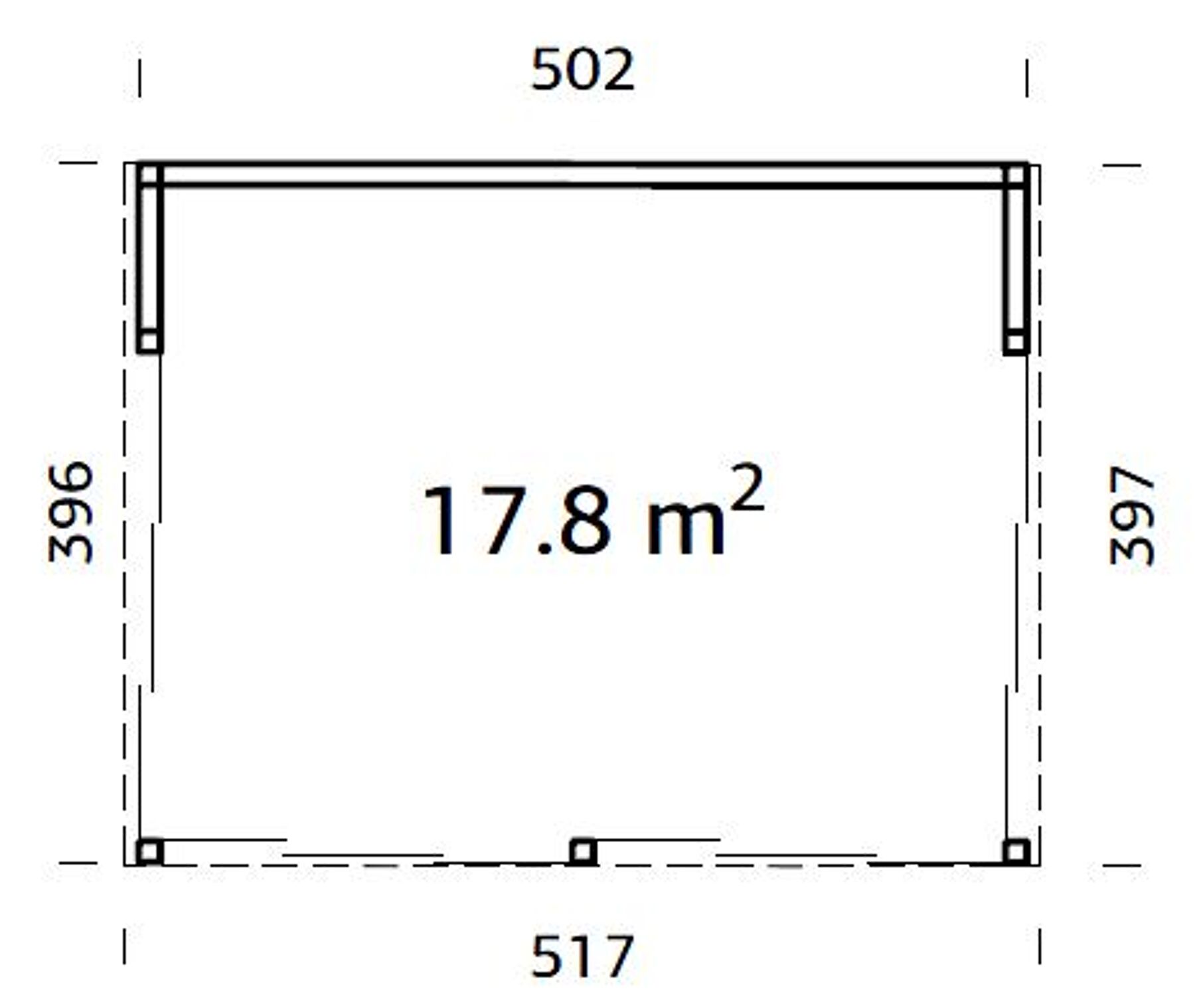 Pavillon Nova 17,8 m² mit Glaselement