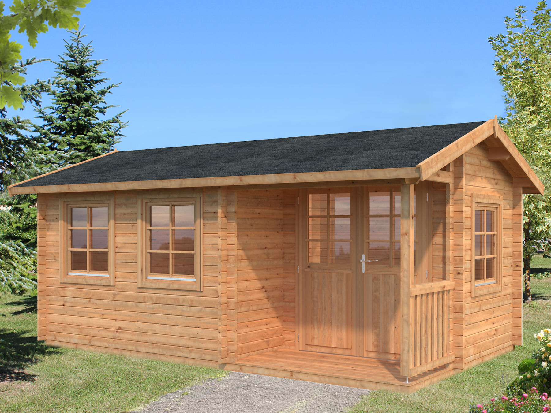 Gartenhaus Susanna 12,4 m² Hellbraun
