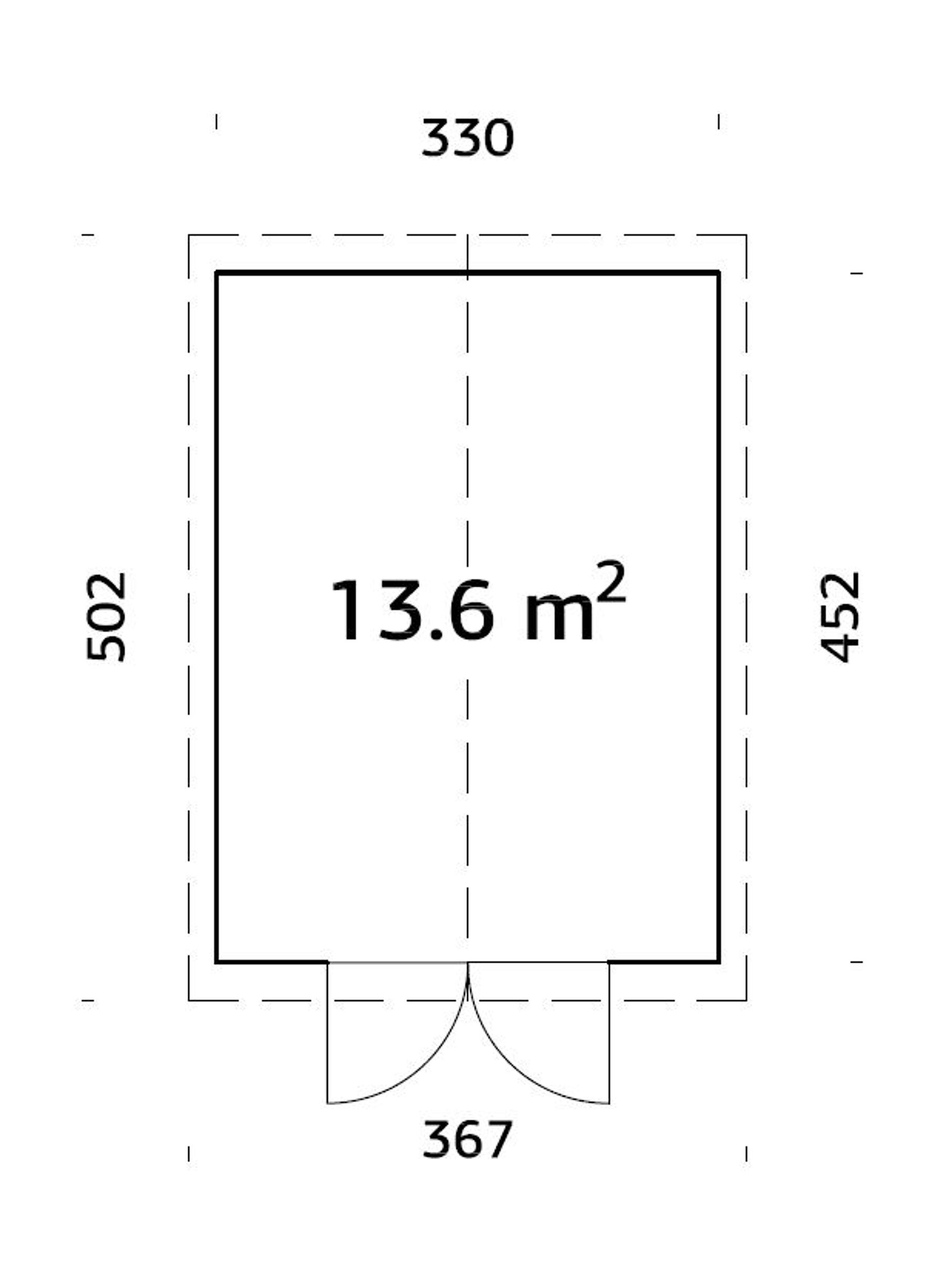 Gerätehaus Martin 13,6 m² mit Trapezblech Anthrazit