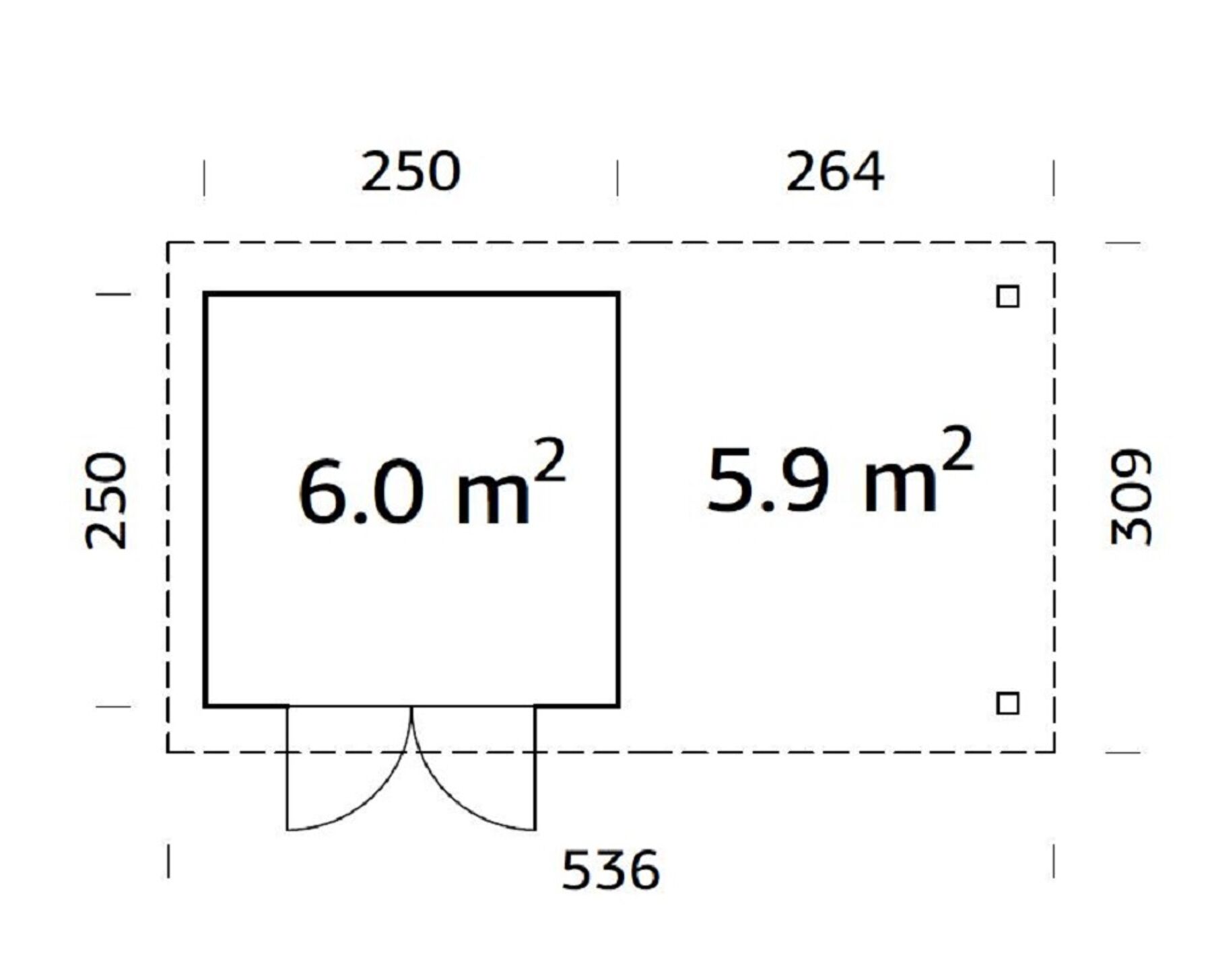 Gartenhaus Lara 6,0+5,9 m²