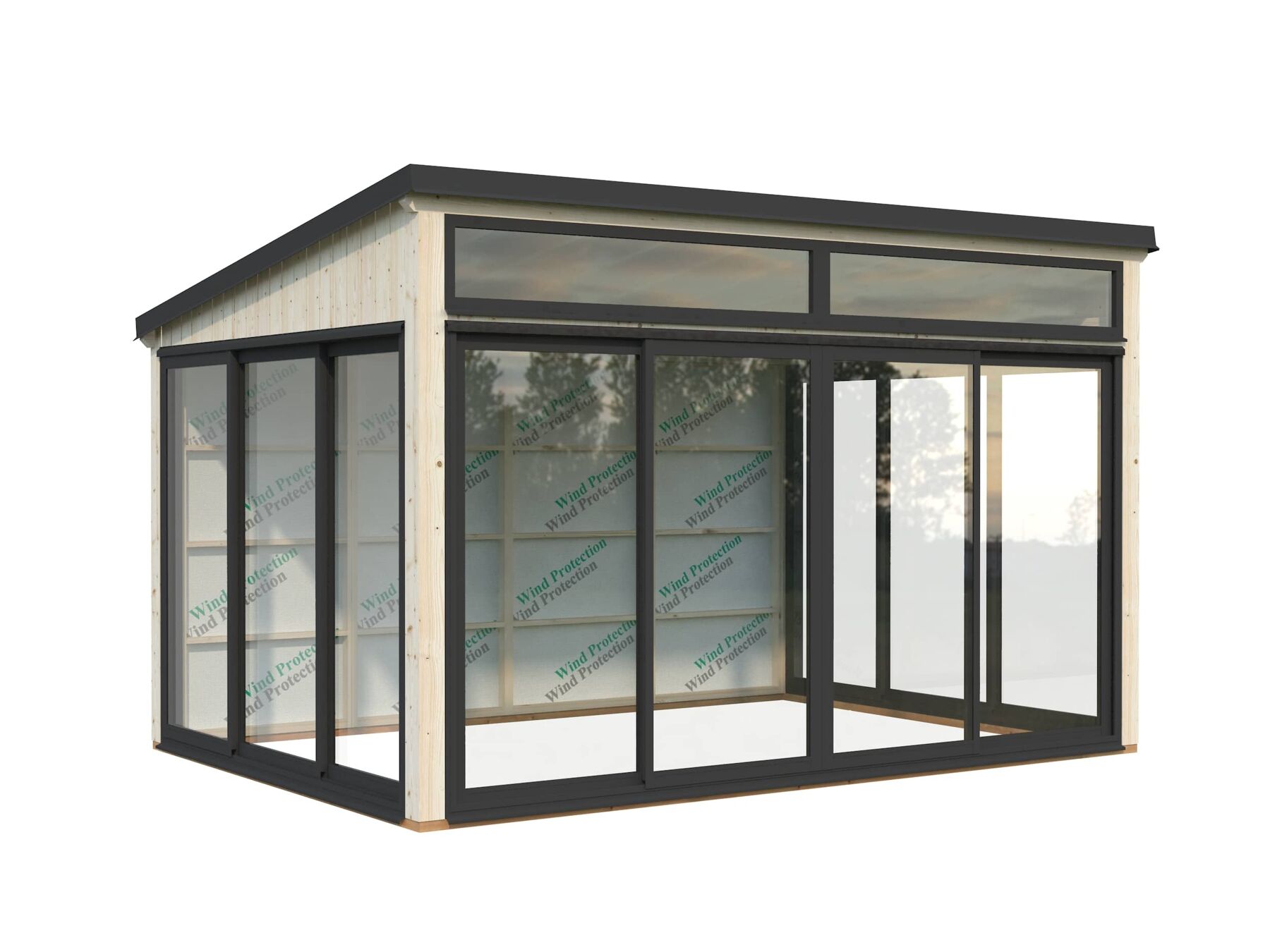 Glashaus Saga 11,6 m² Slide Tor