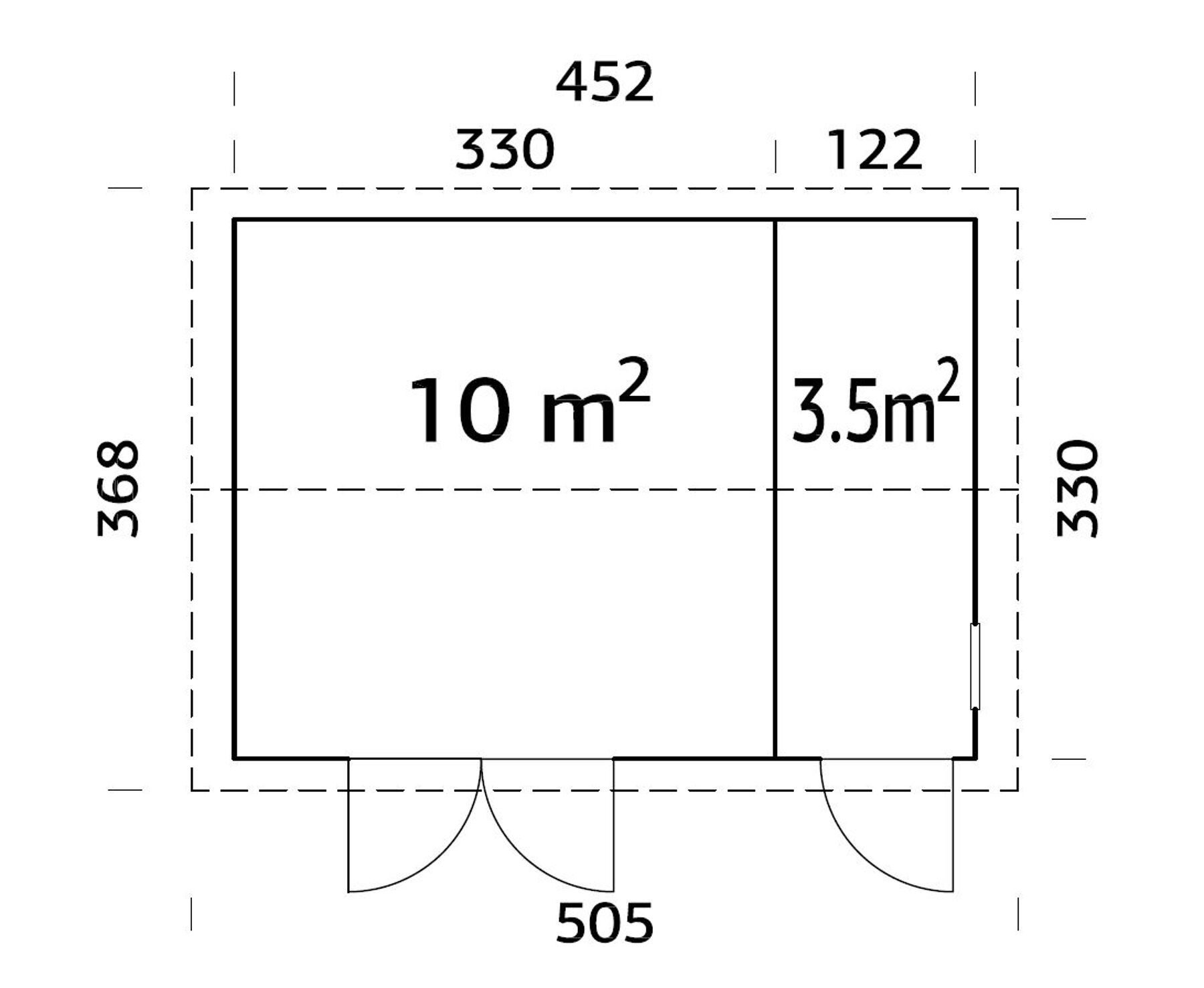 Gerätehaus Olaf 13,5 m² mit Trapezblech Anthrazit