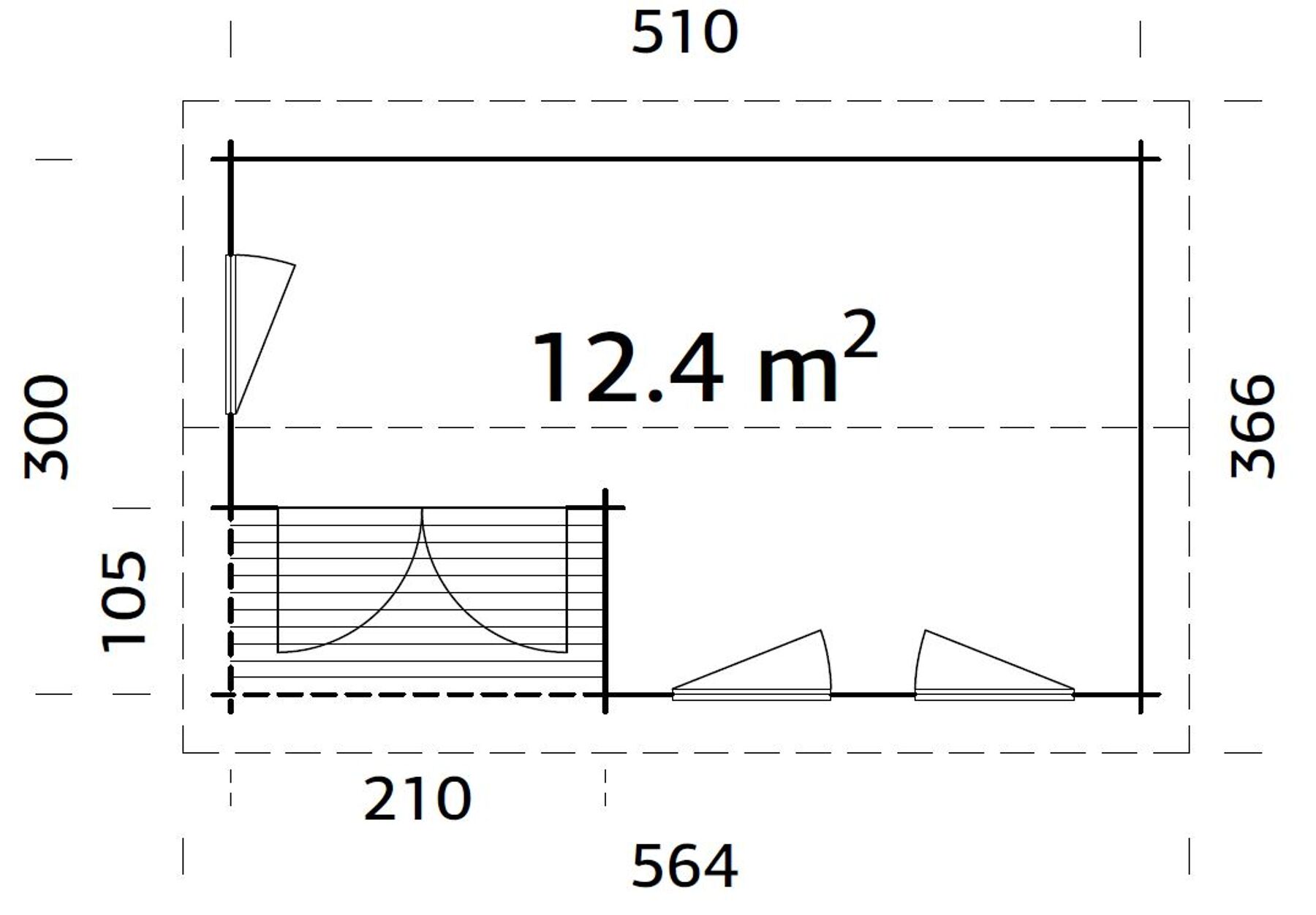 Gartenhaus Susanna 12,4 m² Hellbraun