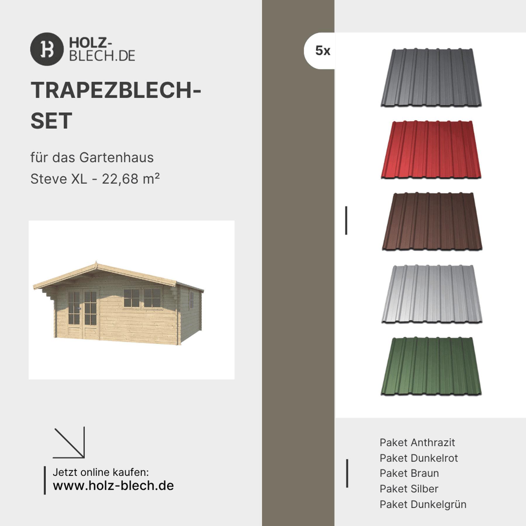Trapezblech Set für Gartenhaus Steve XL - 22,68 m² Architektur, Gebäude, Wohnen, Haus, Dach