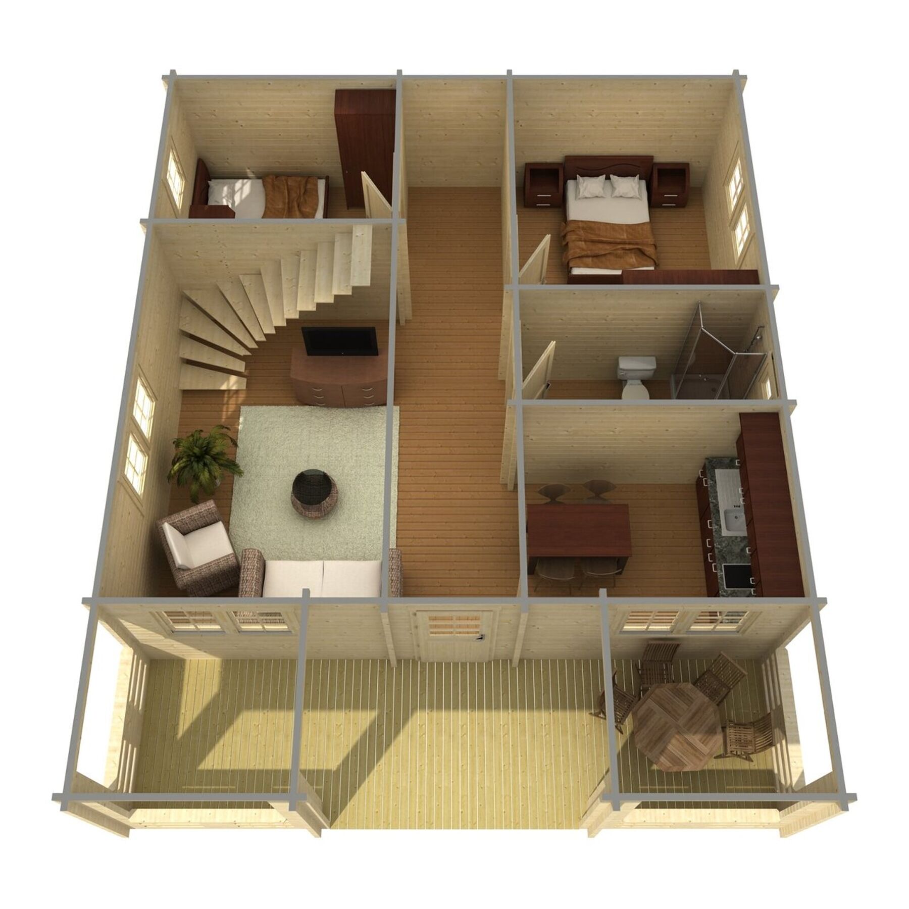 Ferienhaus Serena 70 mit Trapezblech Dunkelgrün